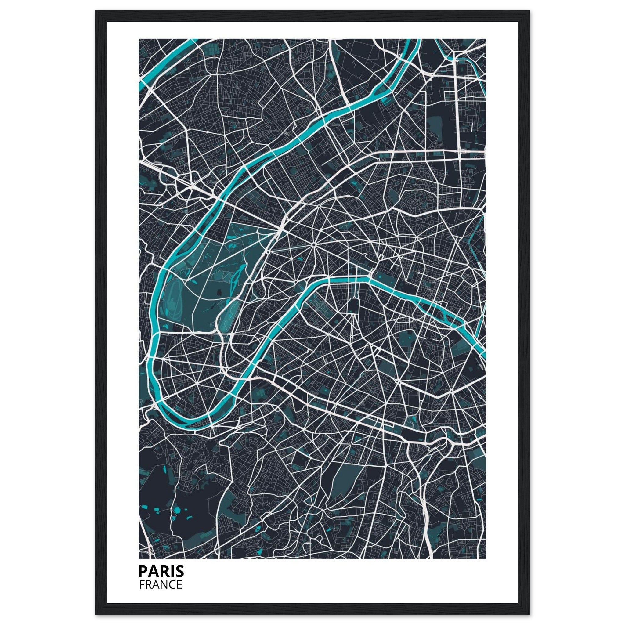 Paris France City Map Poster | Custom Map Art Print - Ink And Atlas