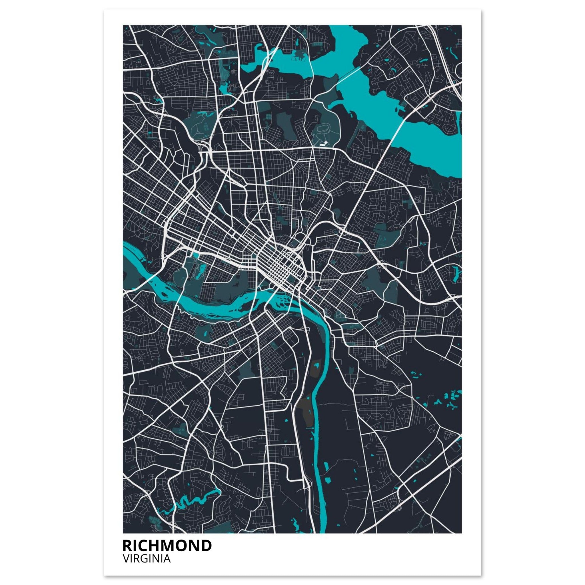 richmond map poster print
