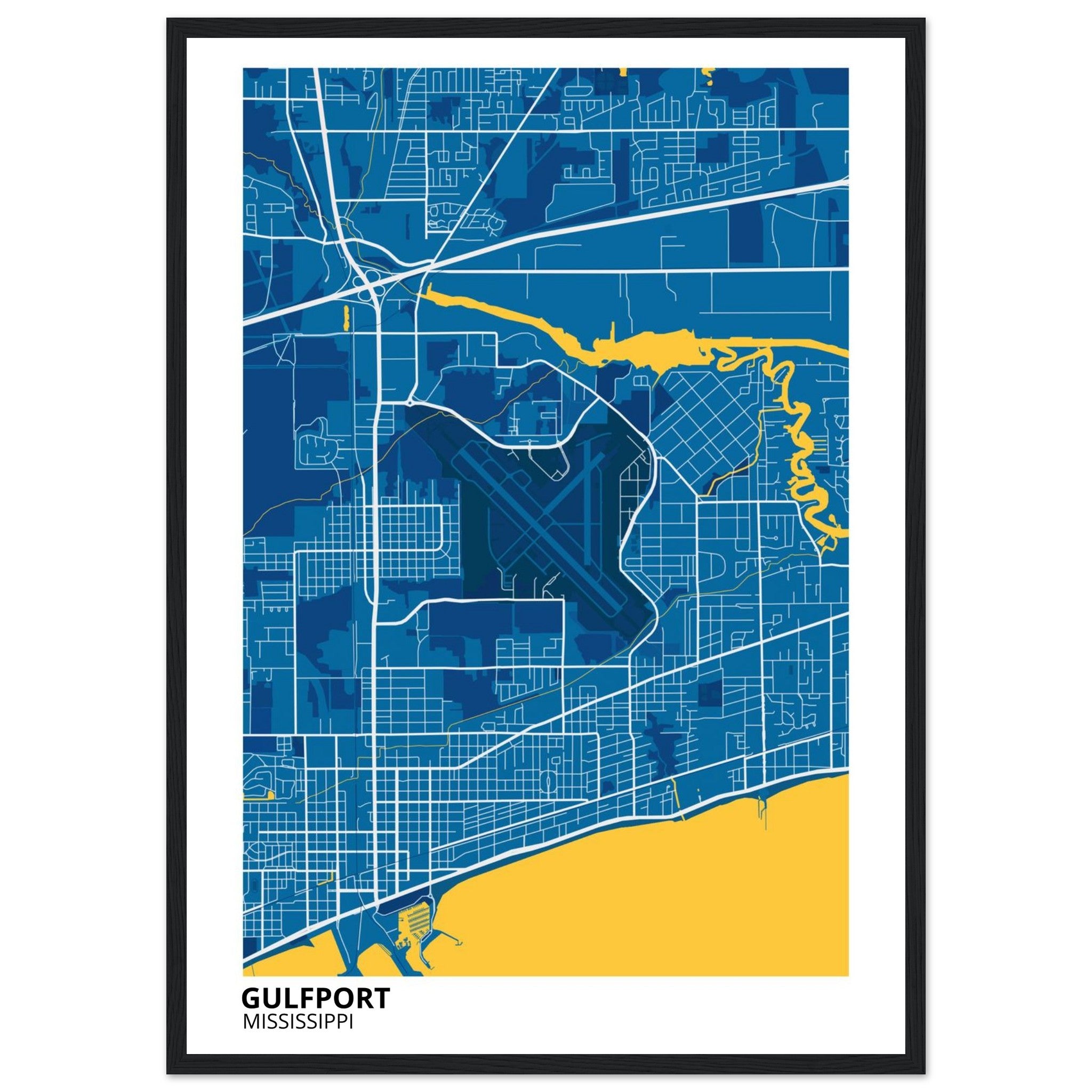 Gulfport Mississippi City Map Poster | Custom Map Art Print - Ink And Atlas