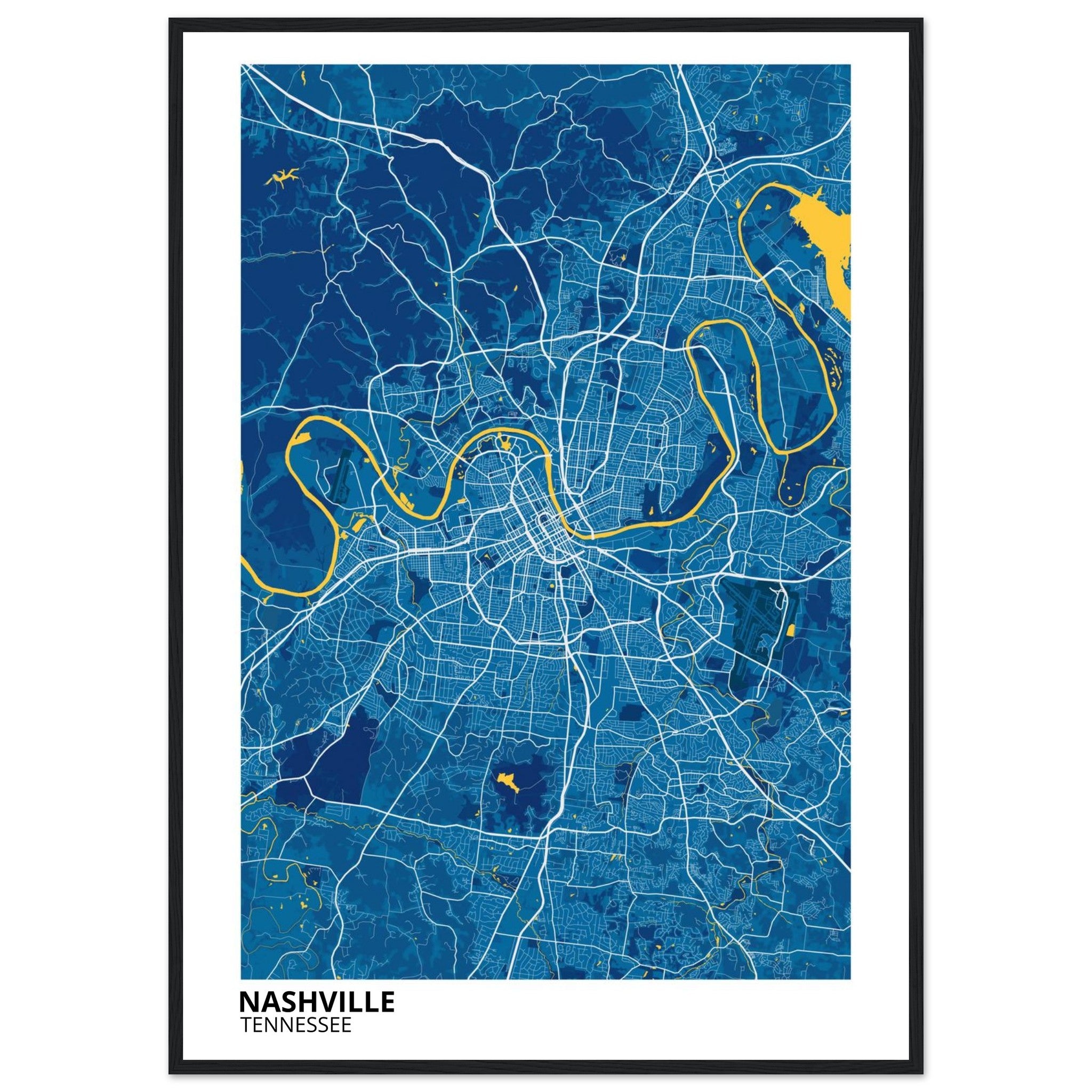 nashville map poster print