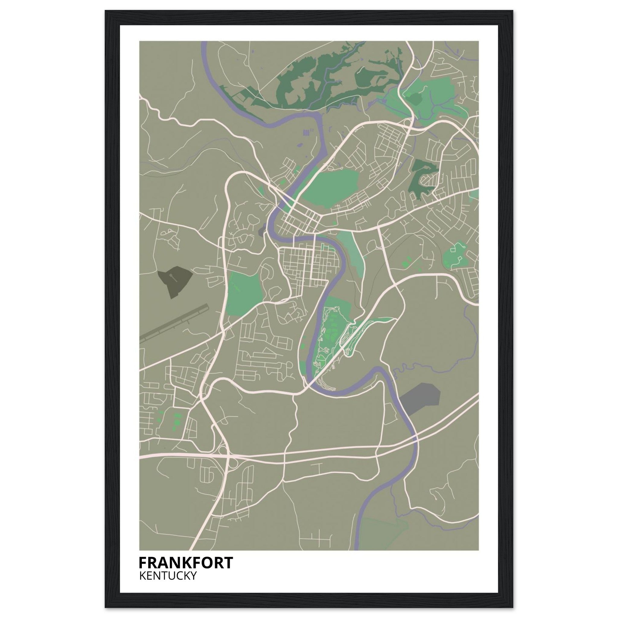 frankfort map poster print