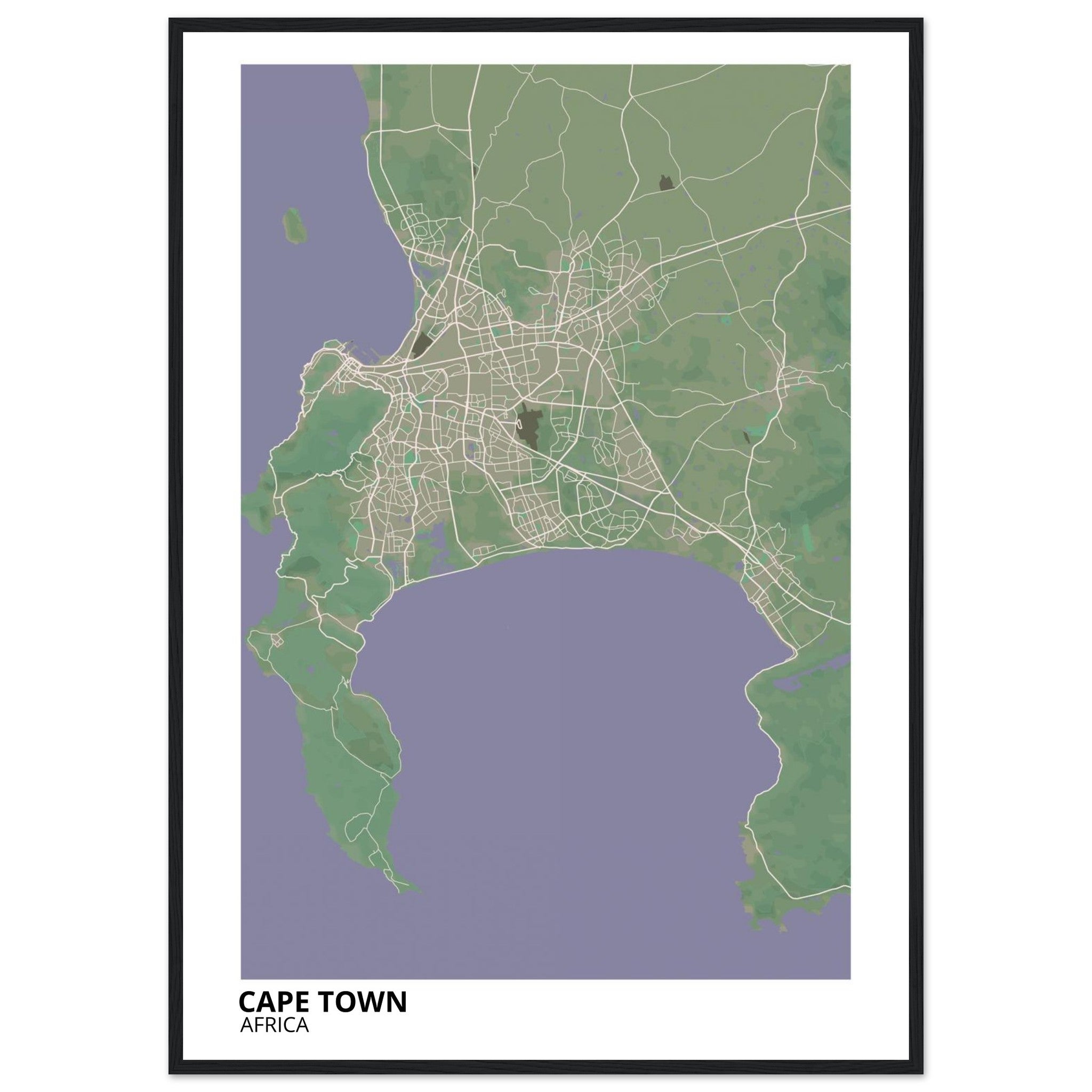 Cape Town South Africa City Map Poster | Custom Map Art Print - Ink And Atlas