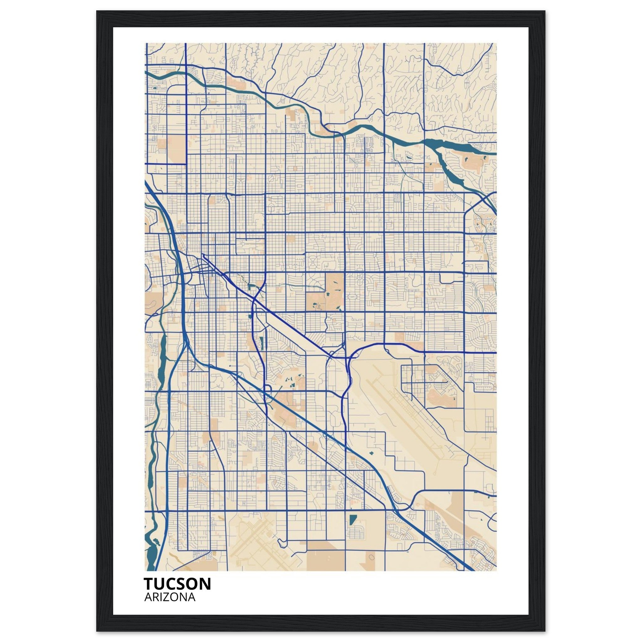 tucson map poster print