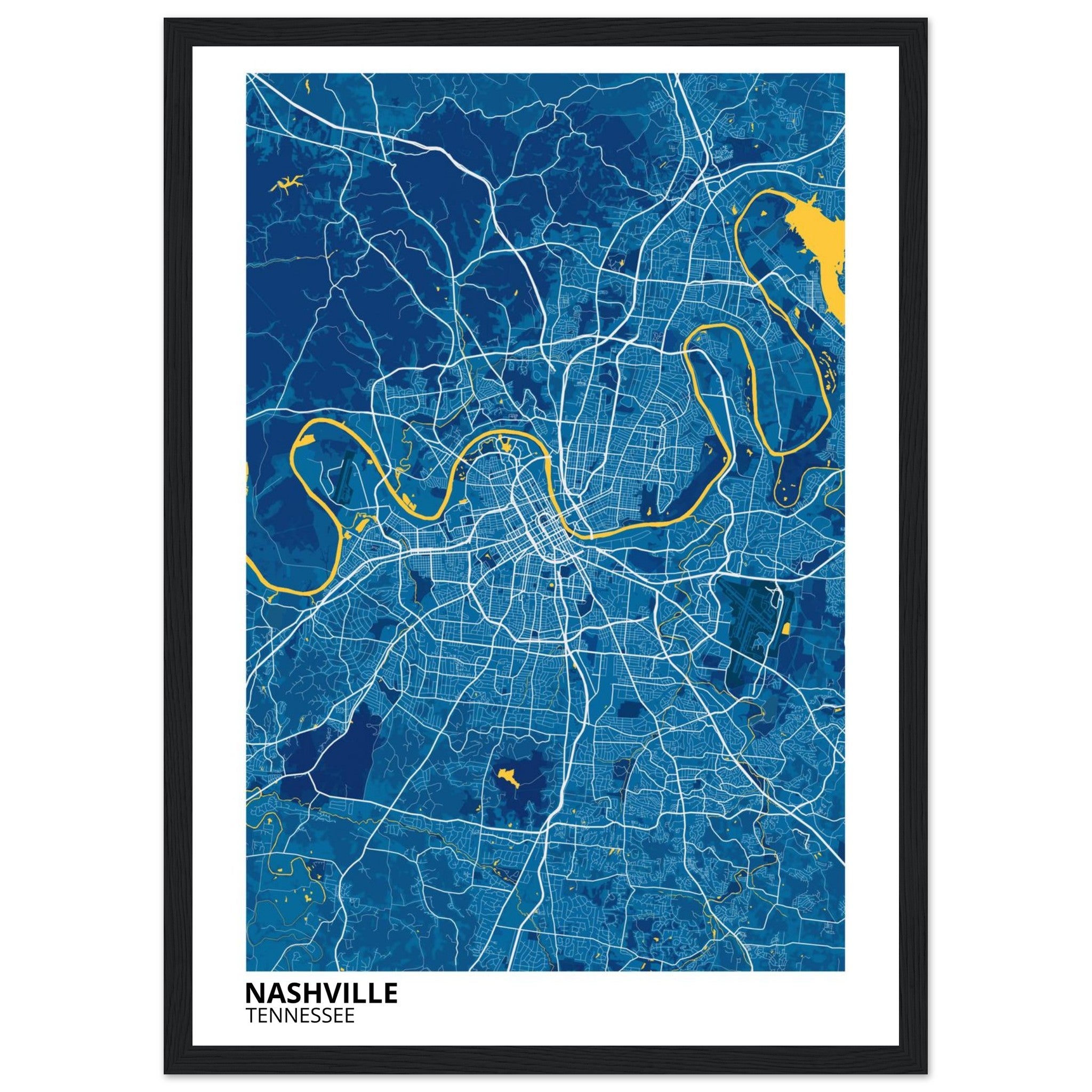 nashville map poster print