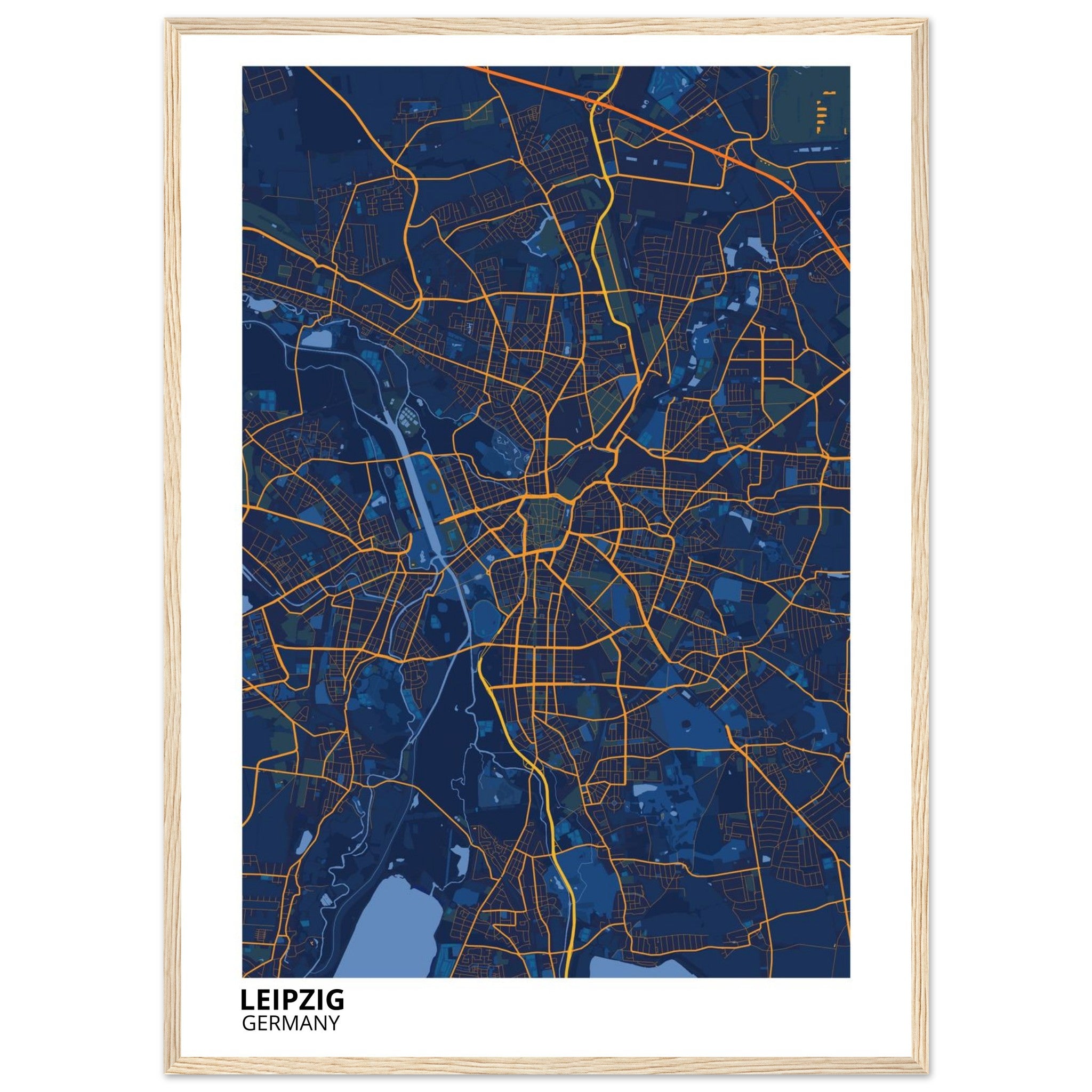 Leipzig Germany City Map Poster | Custom Map Art Print - Ink And Atlas