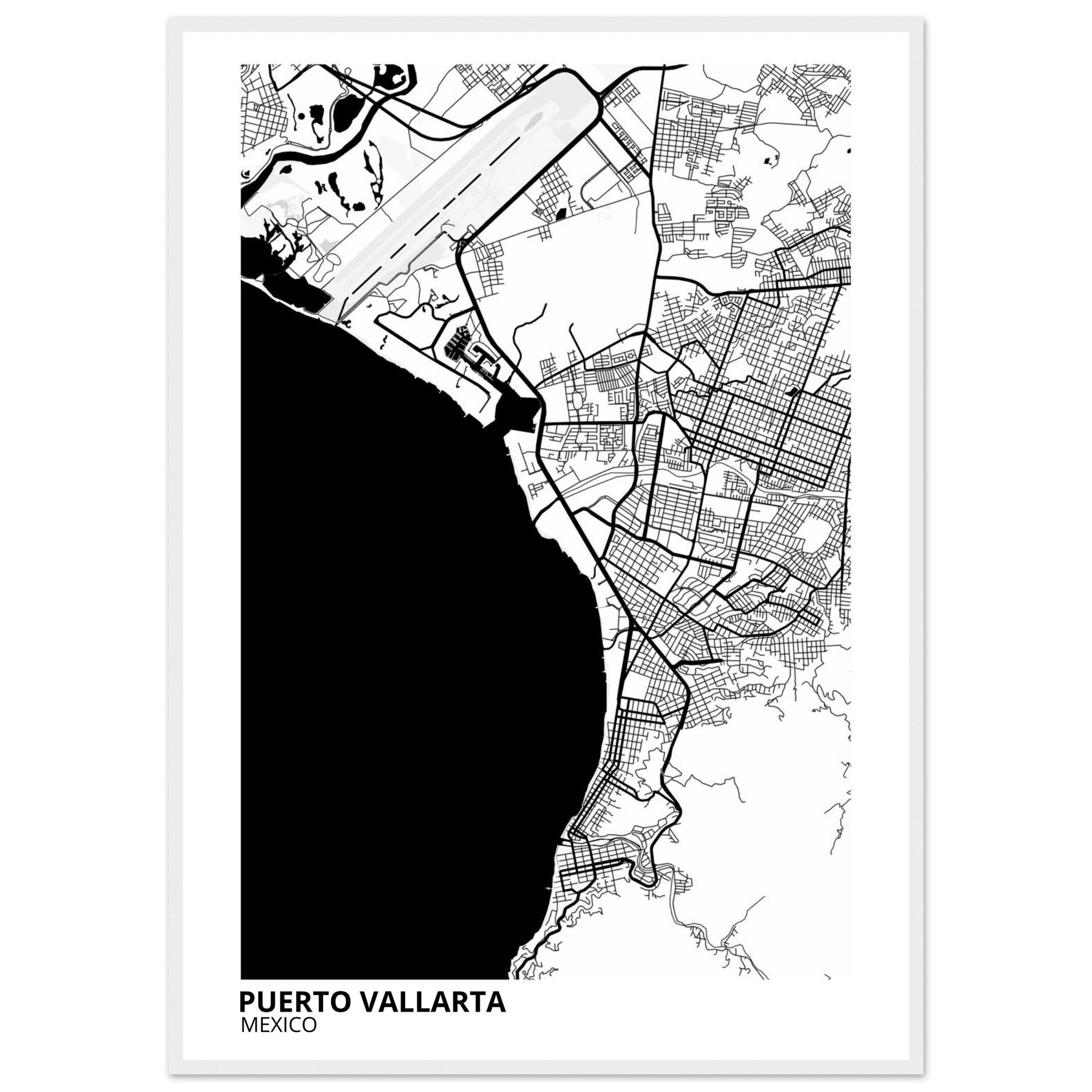 Puerto Vallarta City Map Poster | Custom Map Art Print - Ink And Atlas