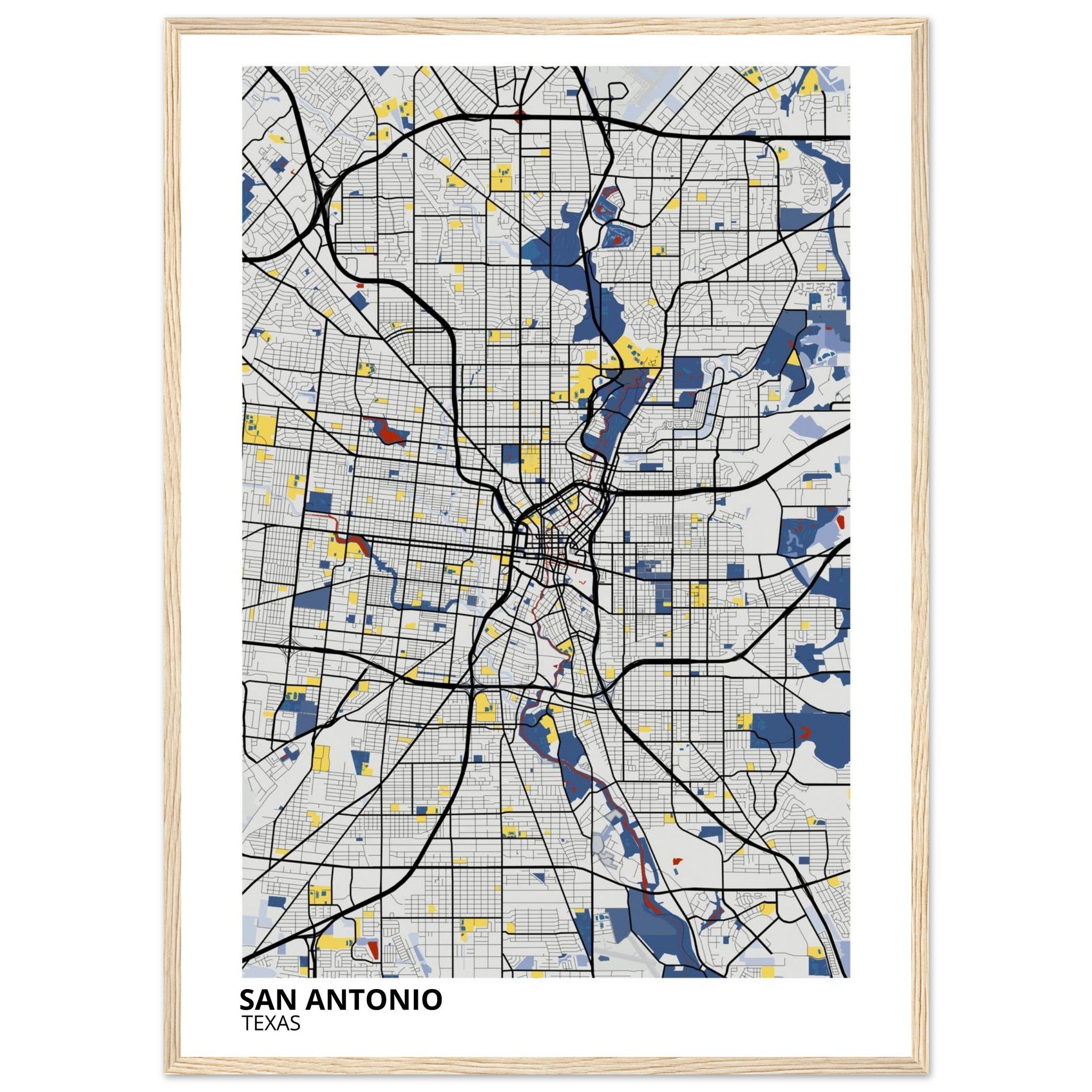 San Antonio Texas City Map Poster | Custom Map Art Print - Ink And Atlas