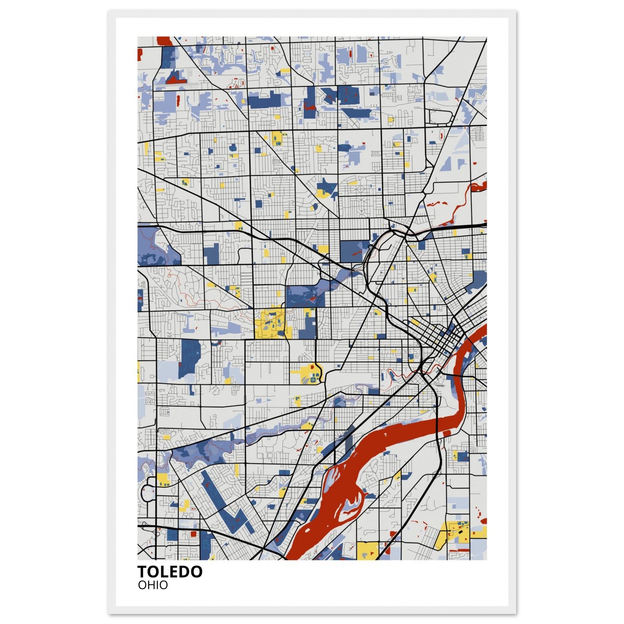 toledo map poster print