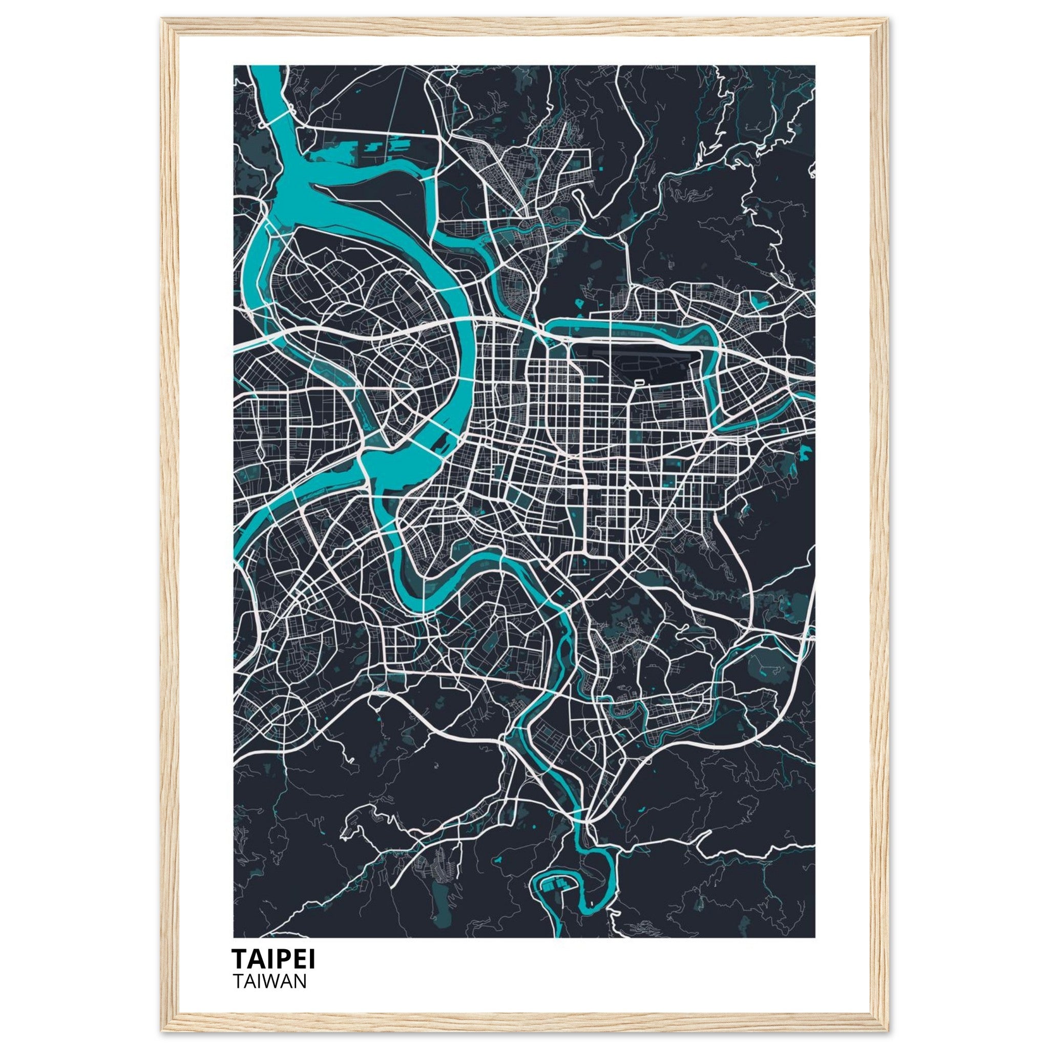 Taipei Taiwan City Map Poster | Custom Map Art Print - Ink And Atlas