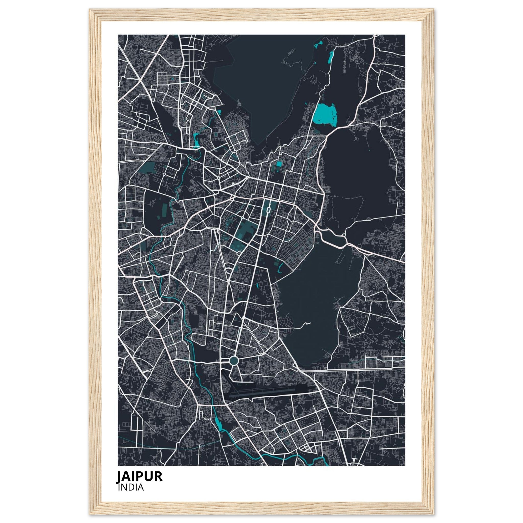 Jaipur India City Map Poster | Custom Map Art Print - Ink And Atlas