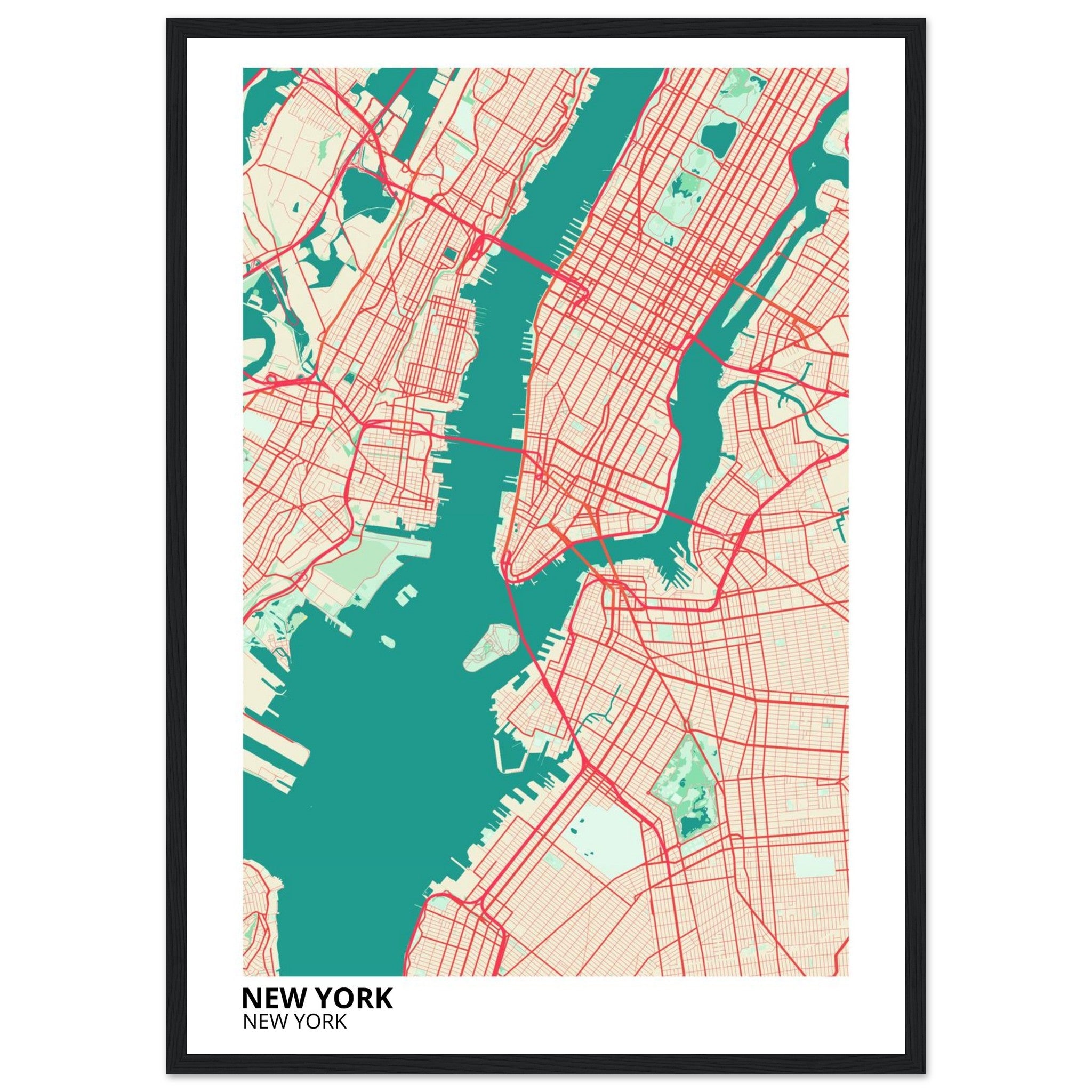 new york map poster print