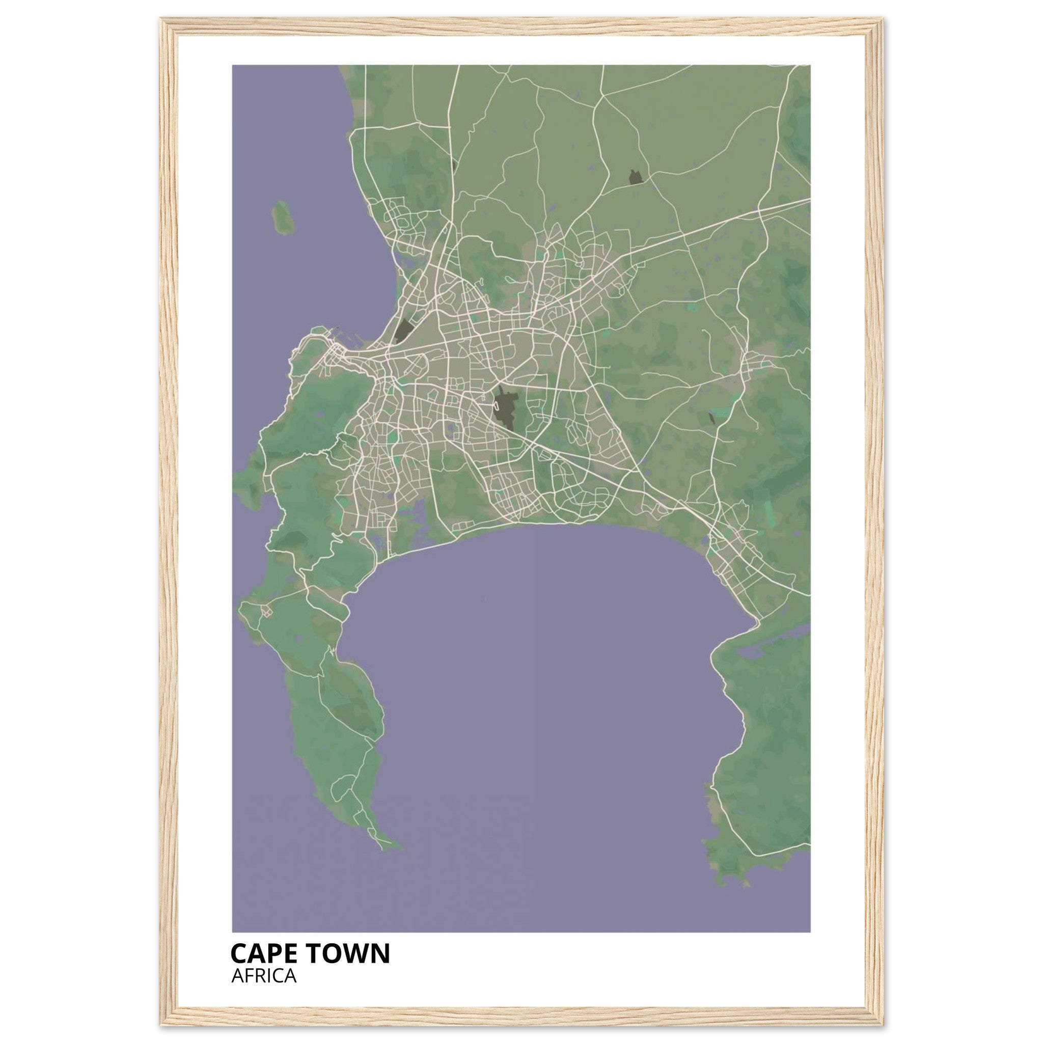 Cape Town South Africa City Map Poster | Custom Map Art Print - Ink And Atlas