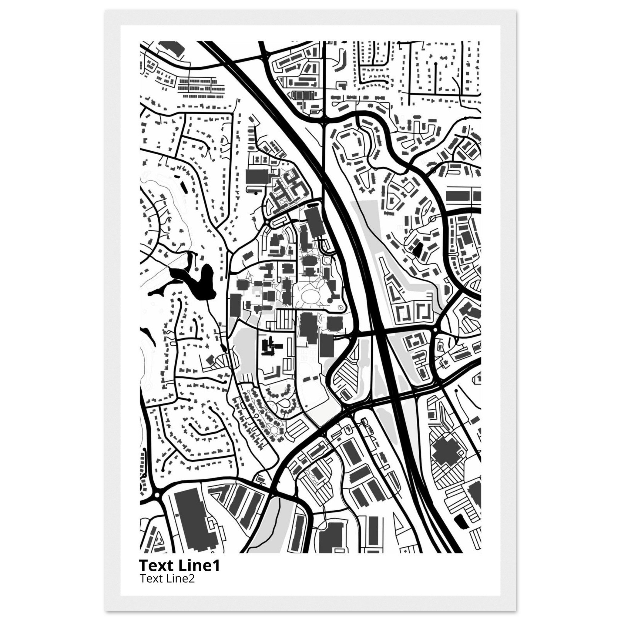 kennesaw state university georgia modern campus map print