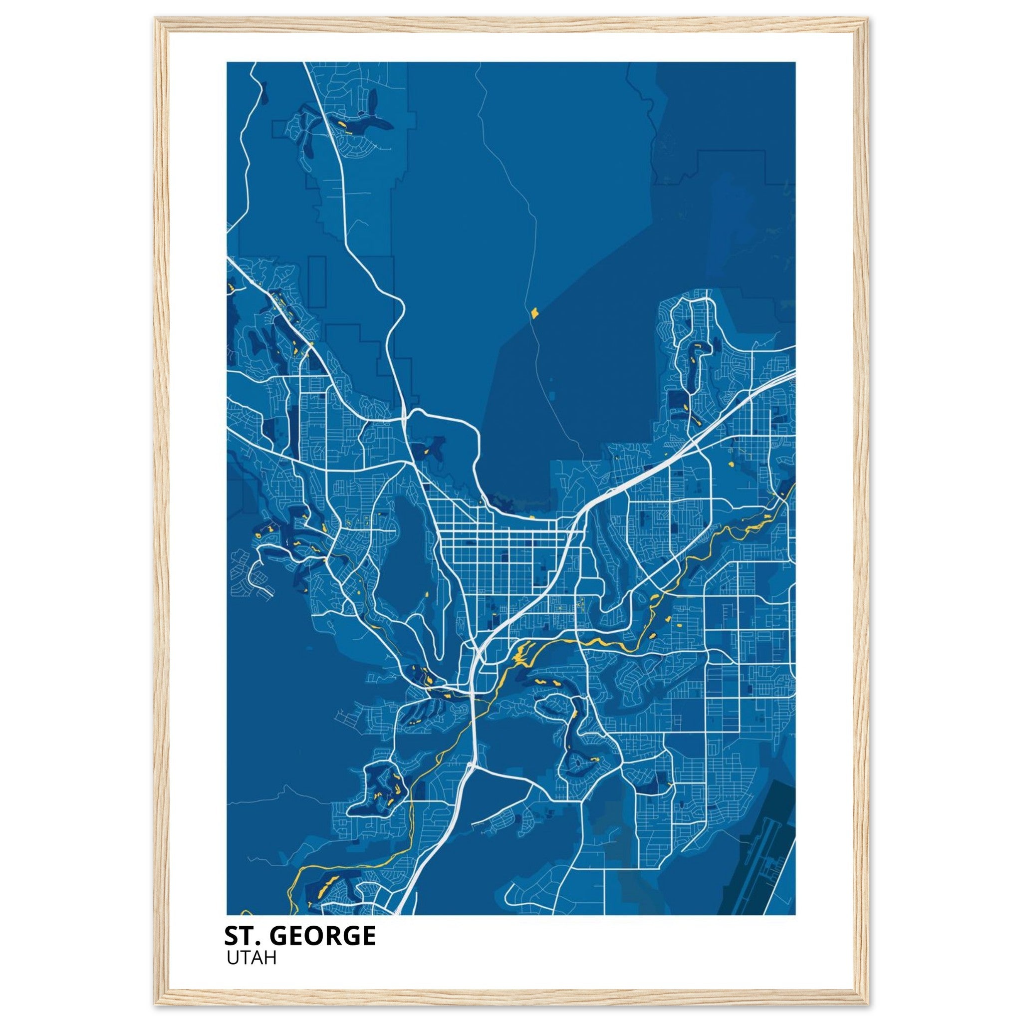 St. George Utah City Map Poster | Custom Map Art Print - Ink And Atlas