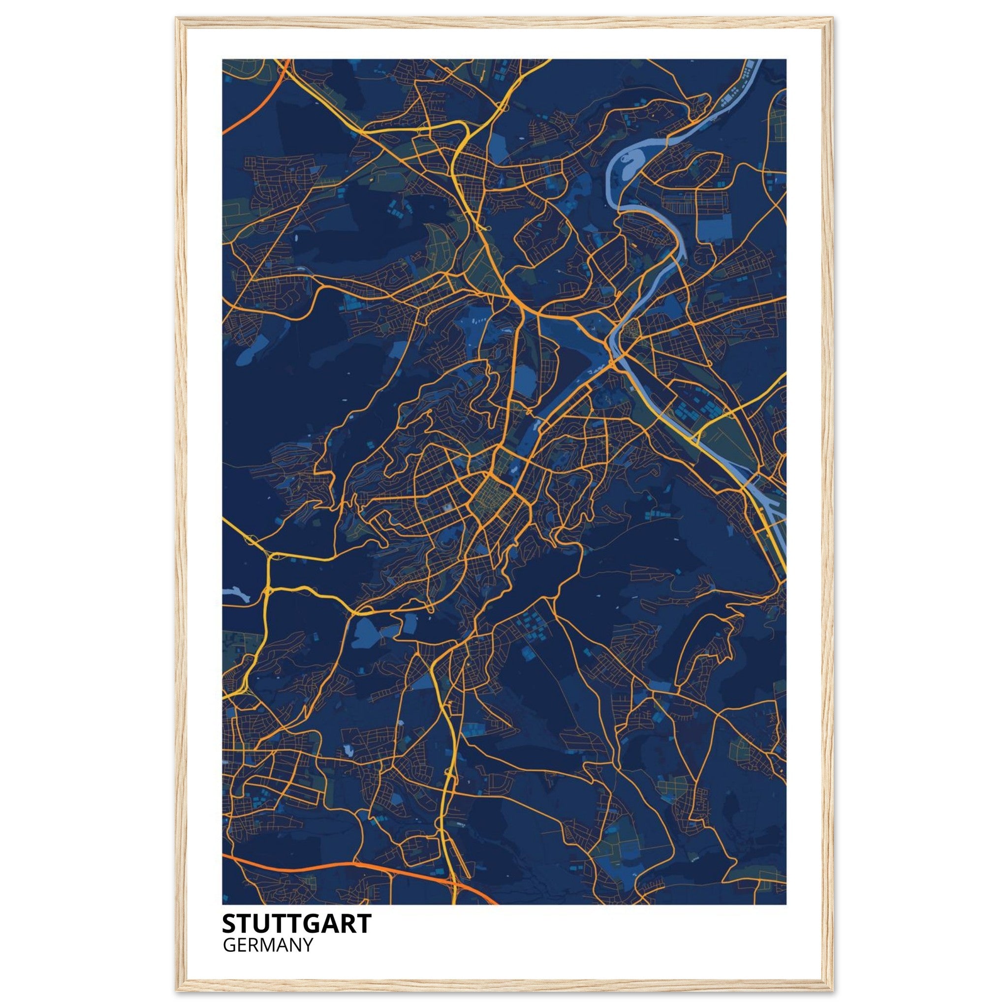 Stuttgart Germany City Map Poster | Custom Map Art Print - Ink And Atlas