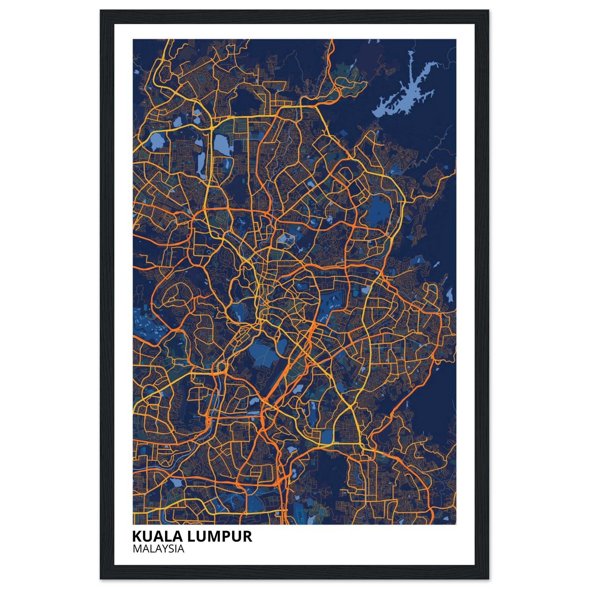 Kuala Lumpur Malaysia City Map Poster | Custom Map Art Print - Ink And Atlas