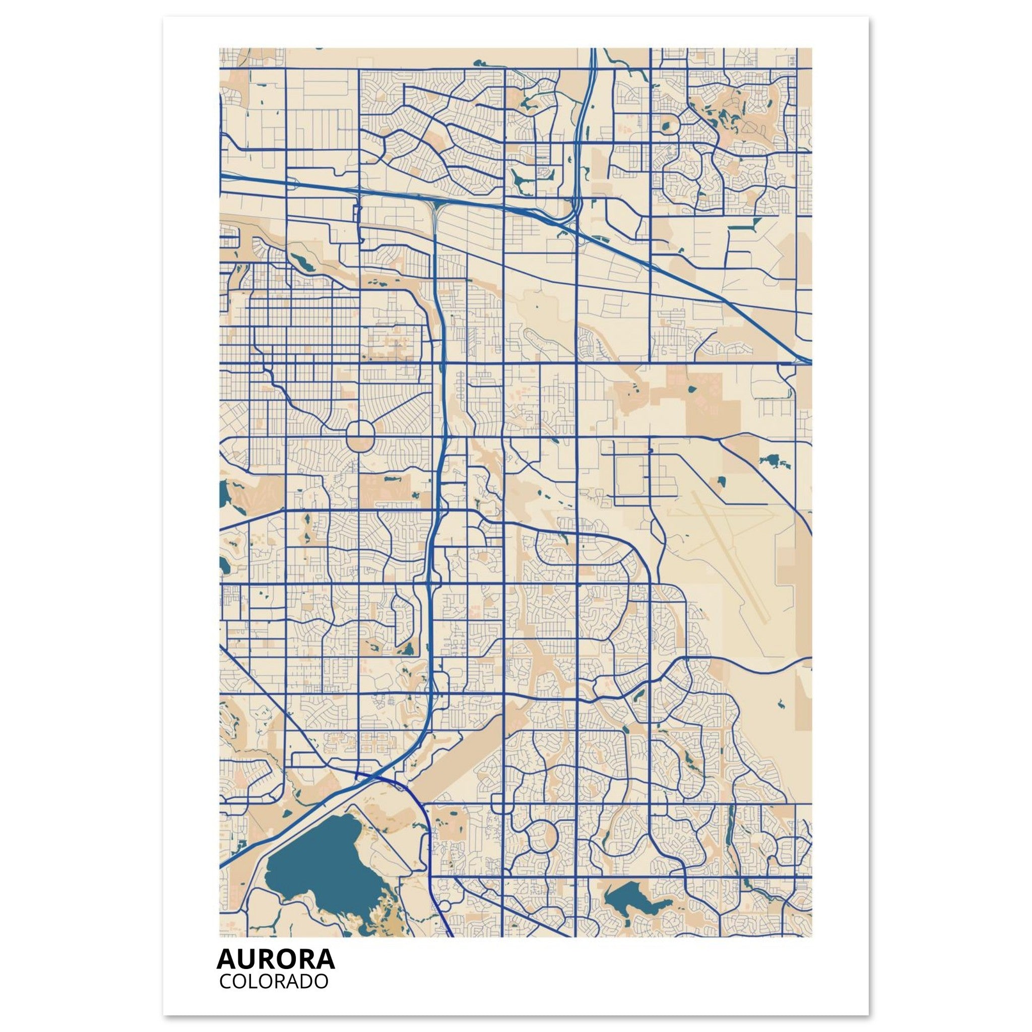 Aurora Colorado City Map Poster | Custom Map Art Print - Ink And Atlas