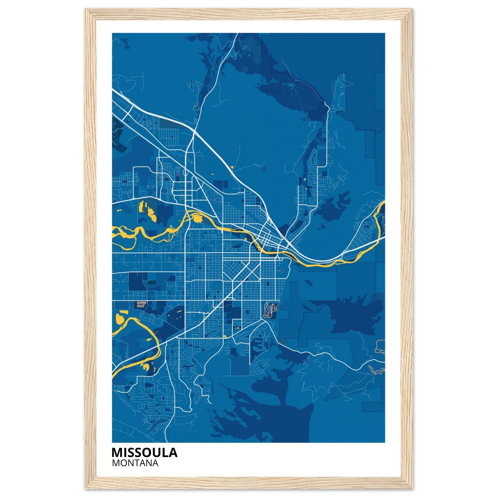 Missoula Montana City Map Poster | Custom Map Art Print - Ink And Atlas