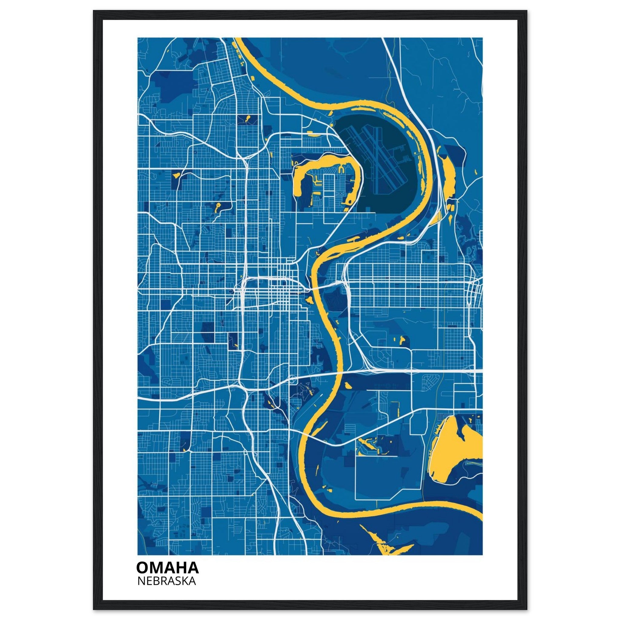 omaha map poster print