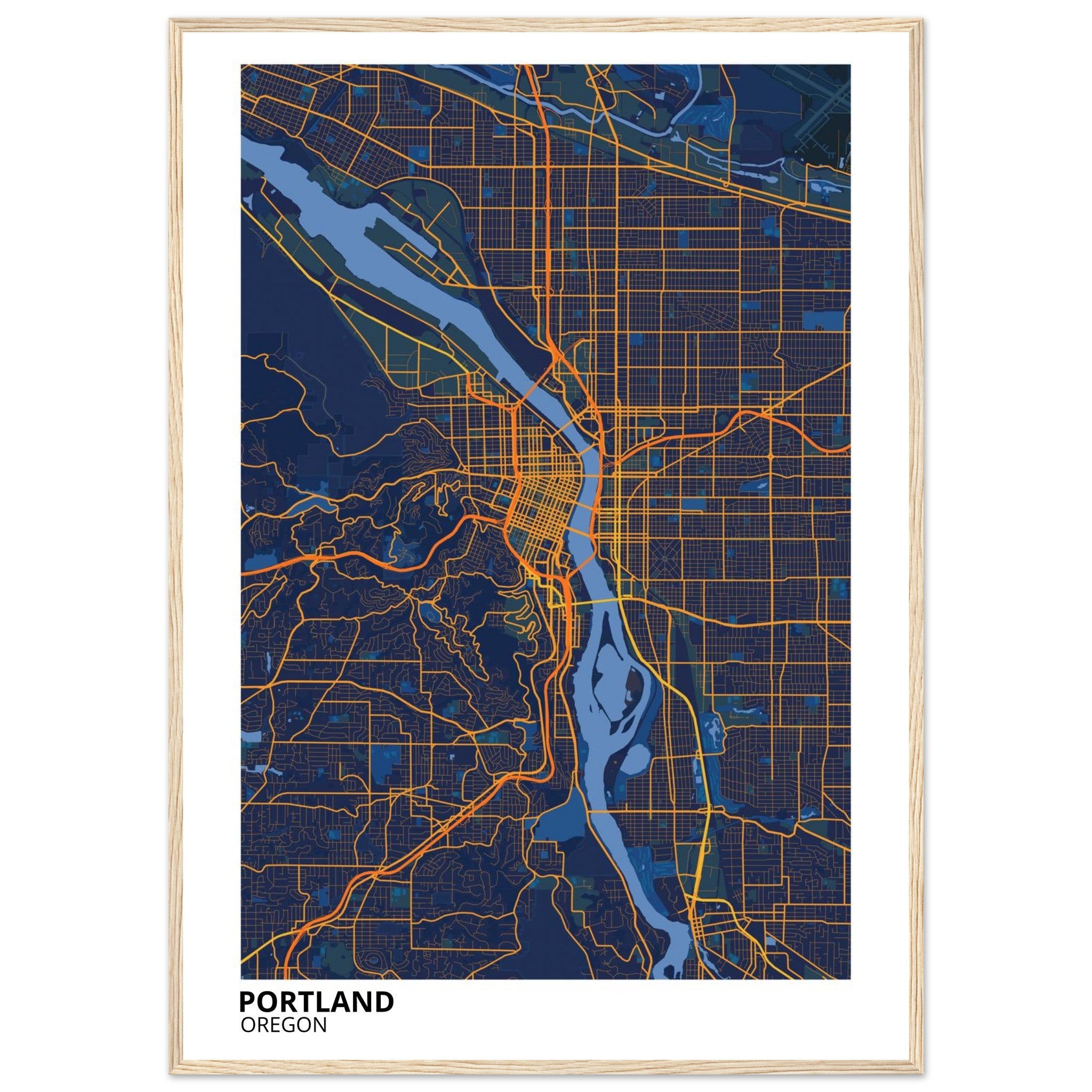 portland map poster print
