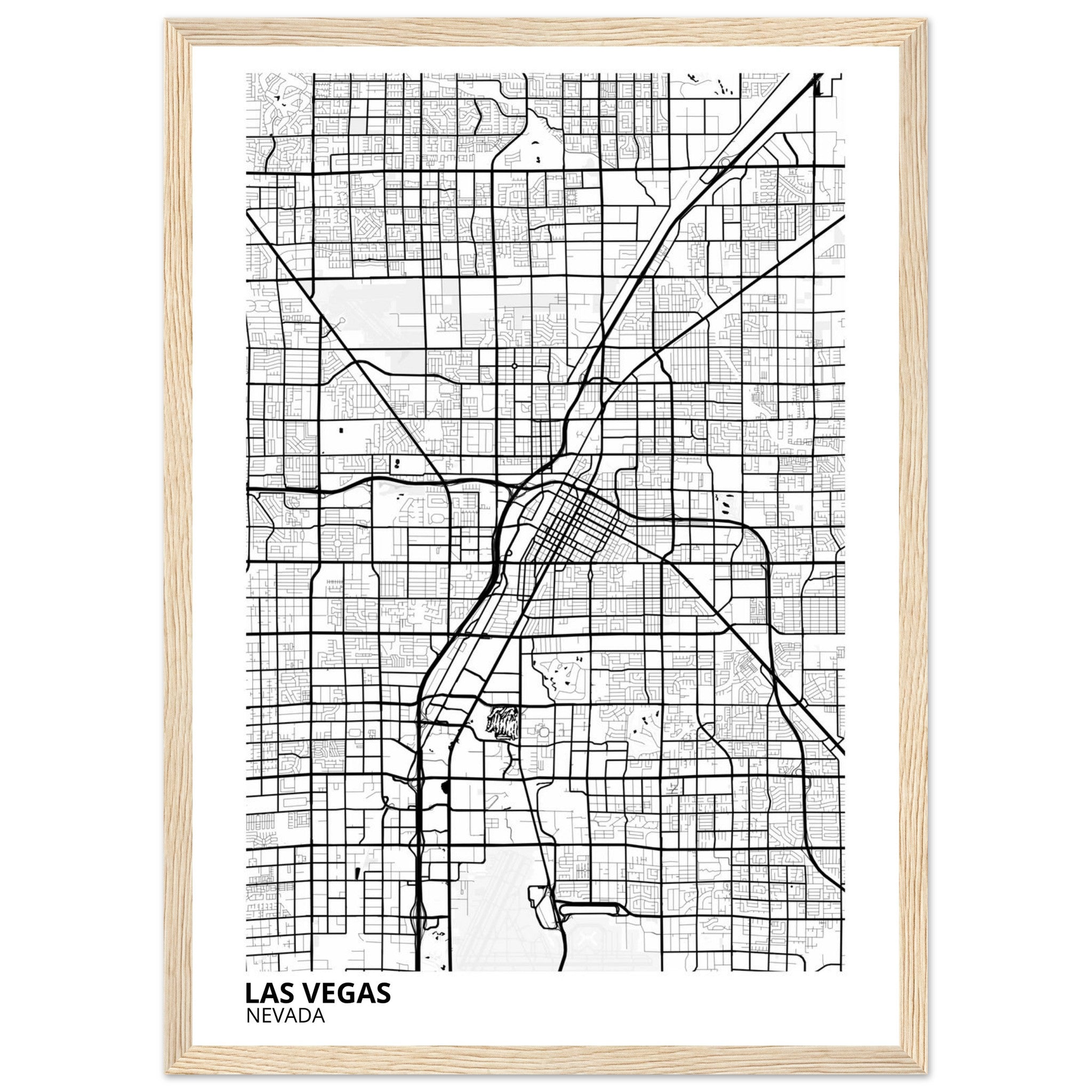 las vegas map poster print