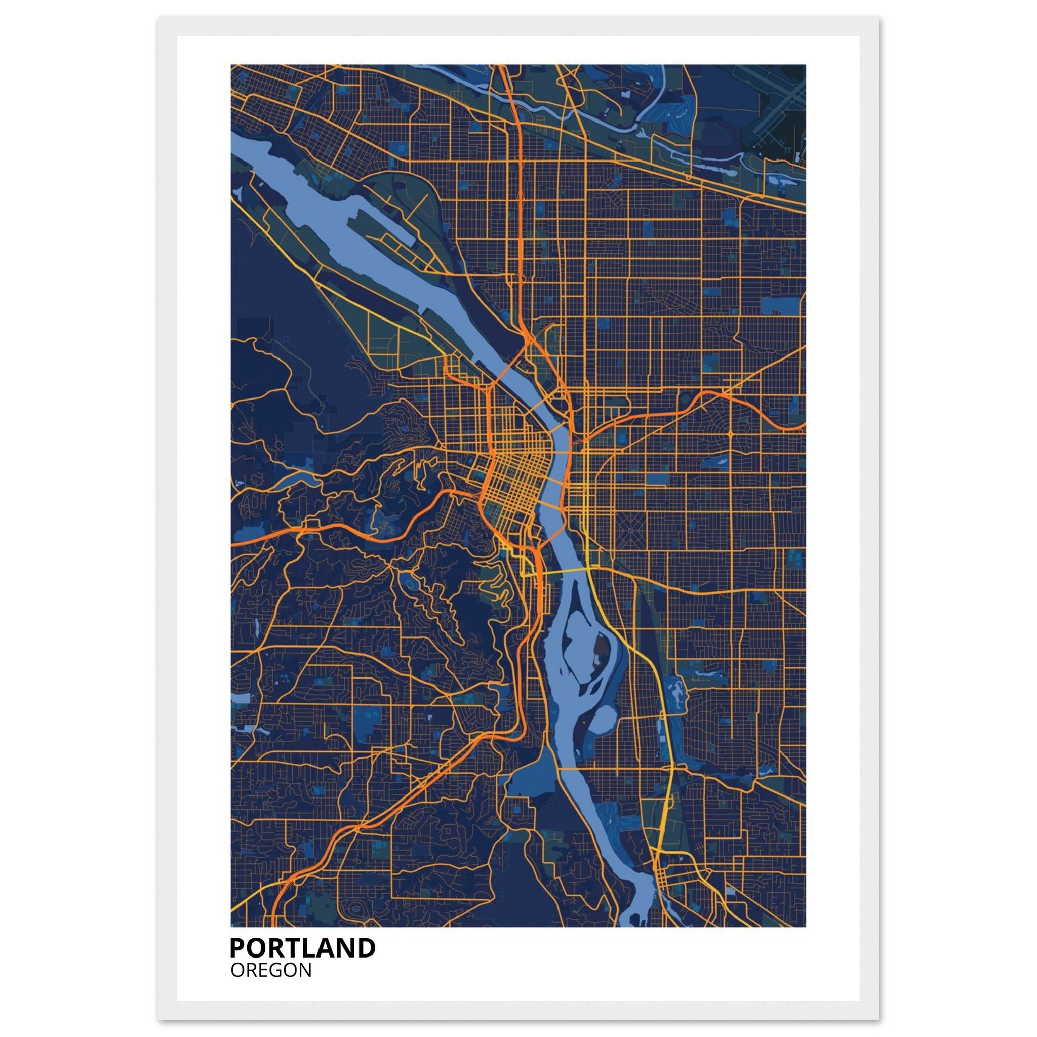 portland map poster print