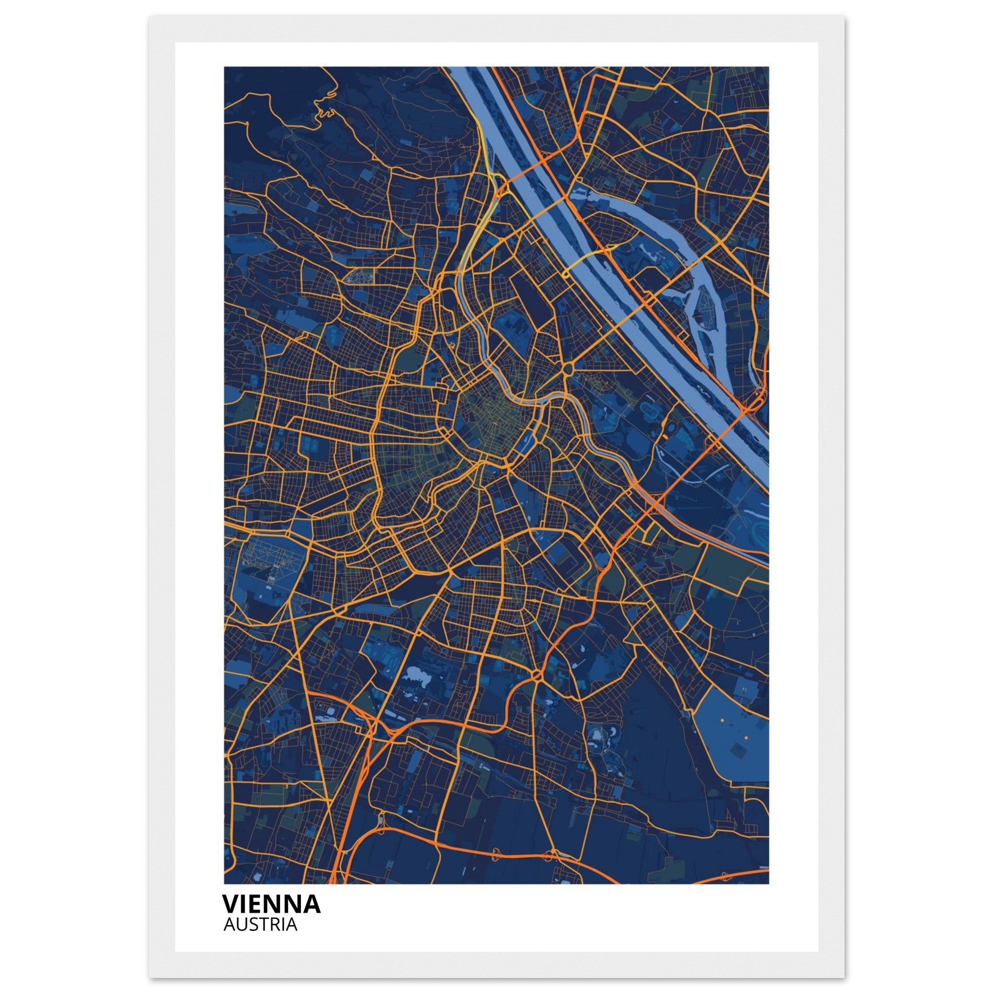 Vienna Austria City Map Poster | Custom Map Art Print - Ink And Atlas