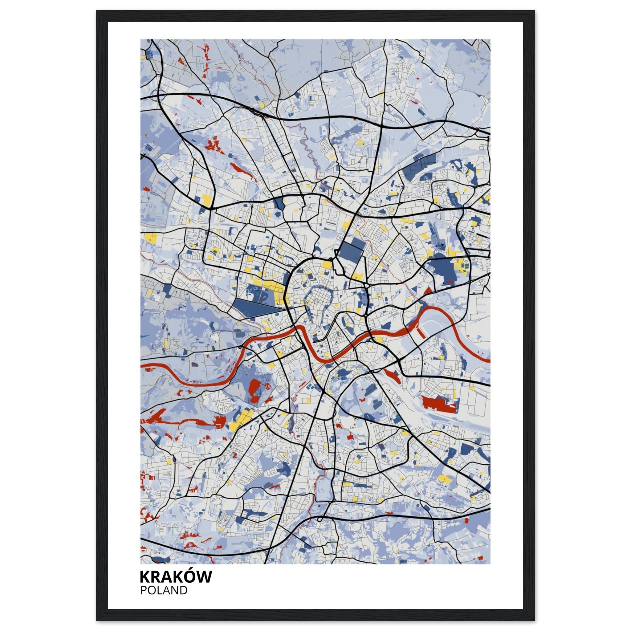 Krakow Poland City Map Poster | Custom Map Art Print - Ink And Atlas