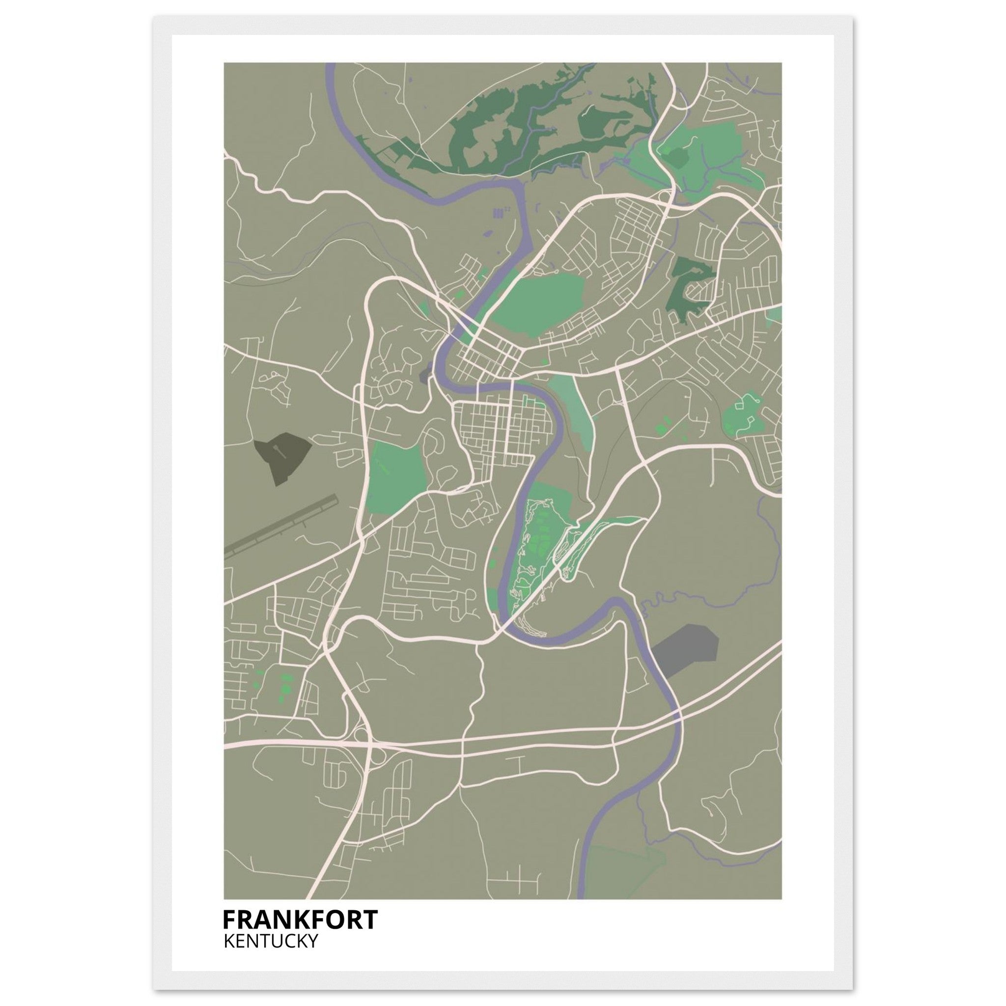 frankfort map poster print