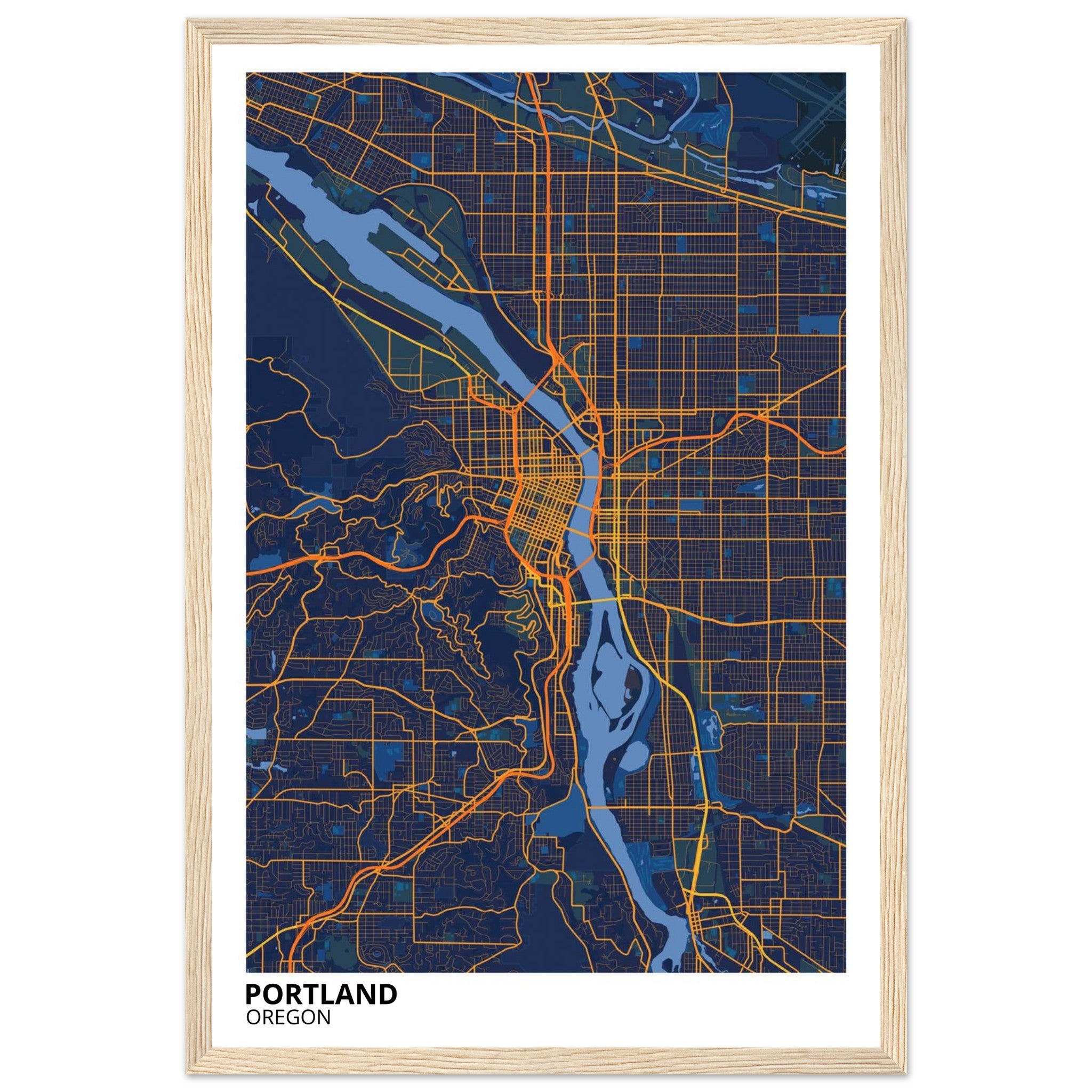 portland map poster print