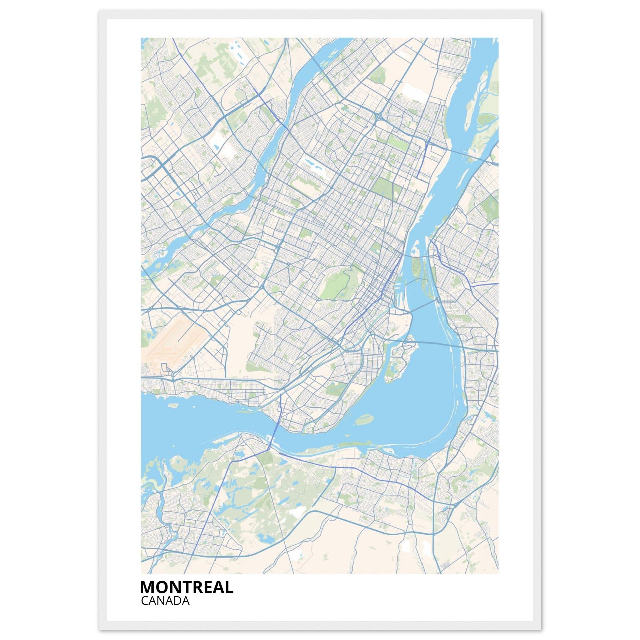 Montreal Canada City Map Poster | Custom Map Art Print - Ink And Atlas
