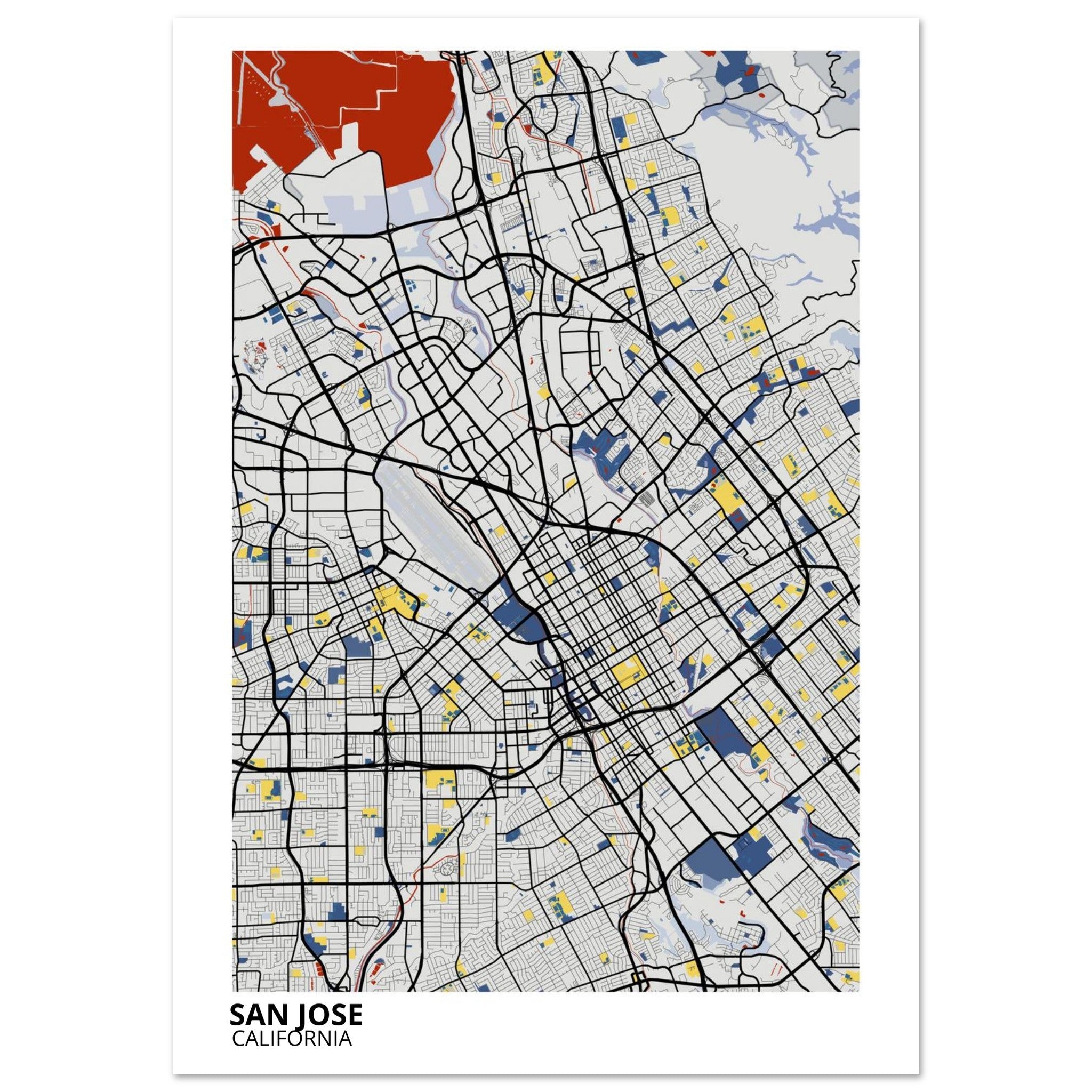 san jose map poster print