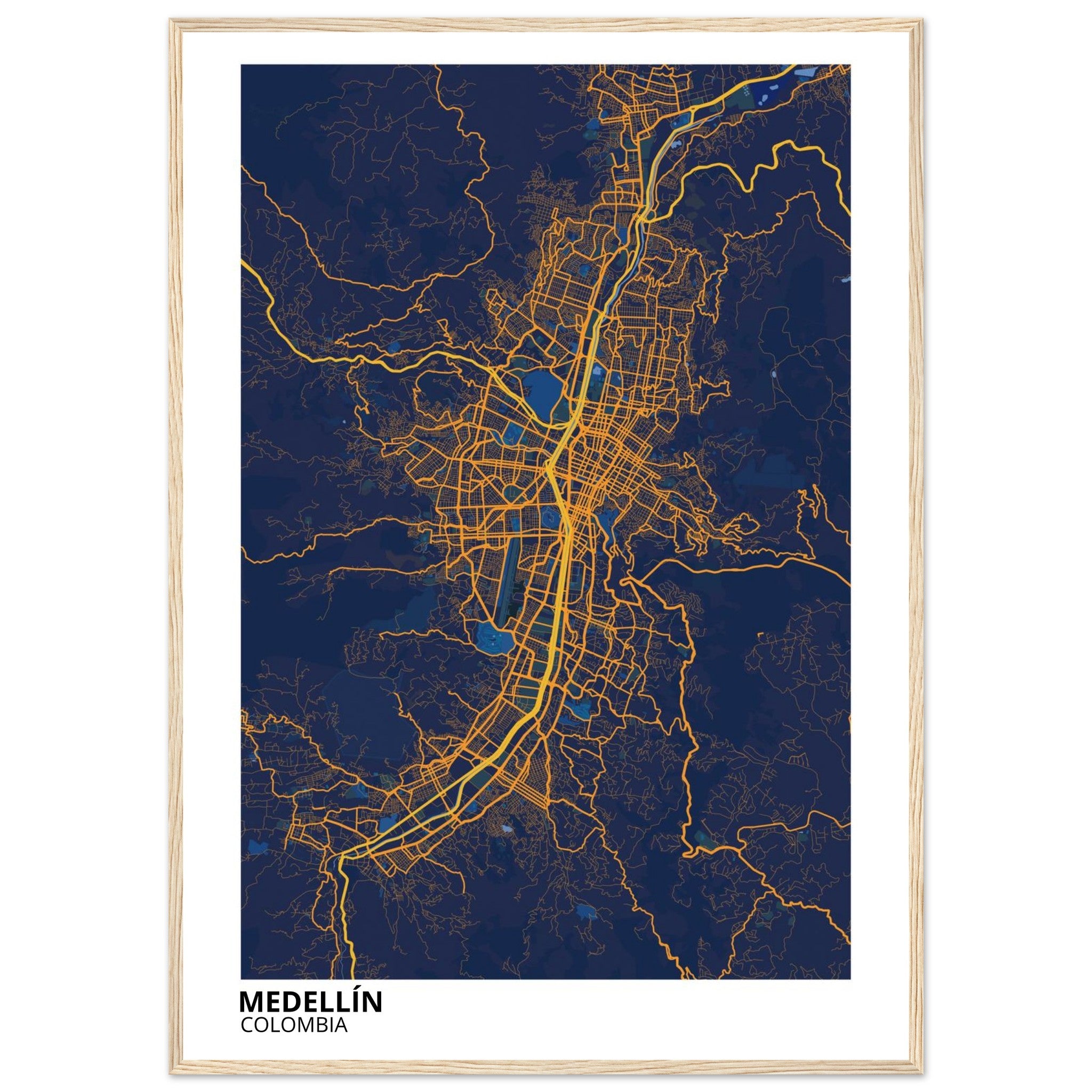 Medellín Colombia City Map Poster | Custom Map Art Print - Ink And Atlas