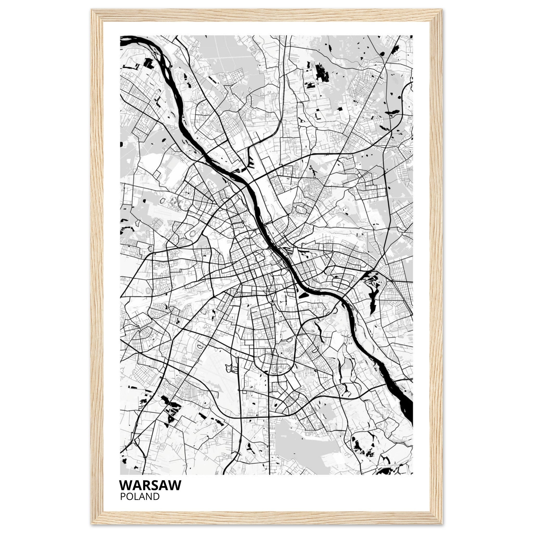 Warsaw Poland City Map Poster | Custom Map Art Print - Ink And Atlas