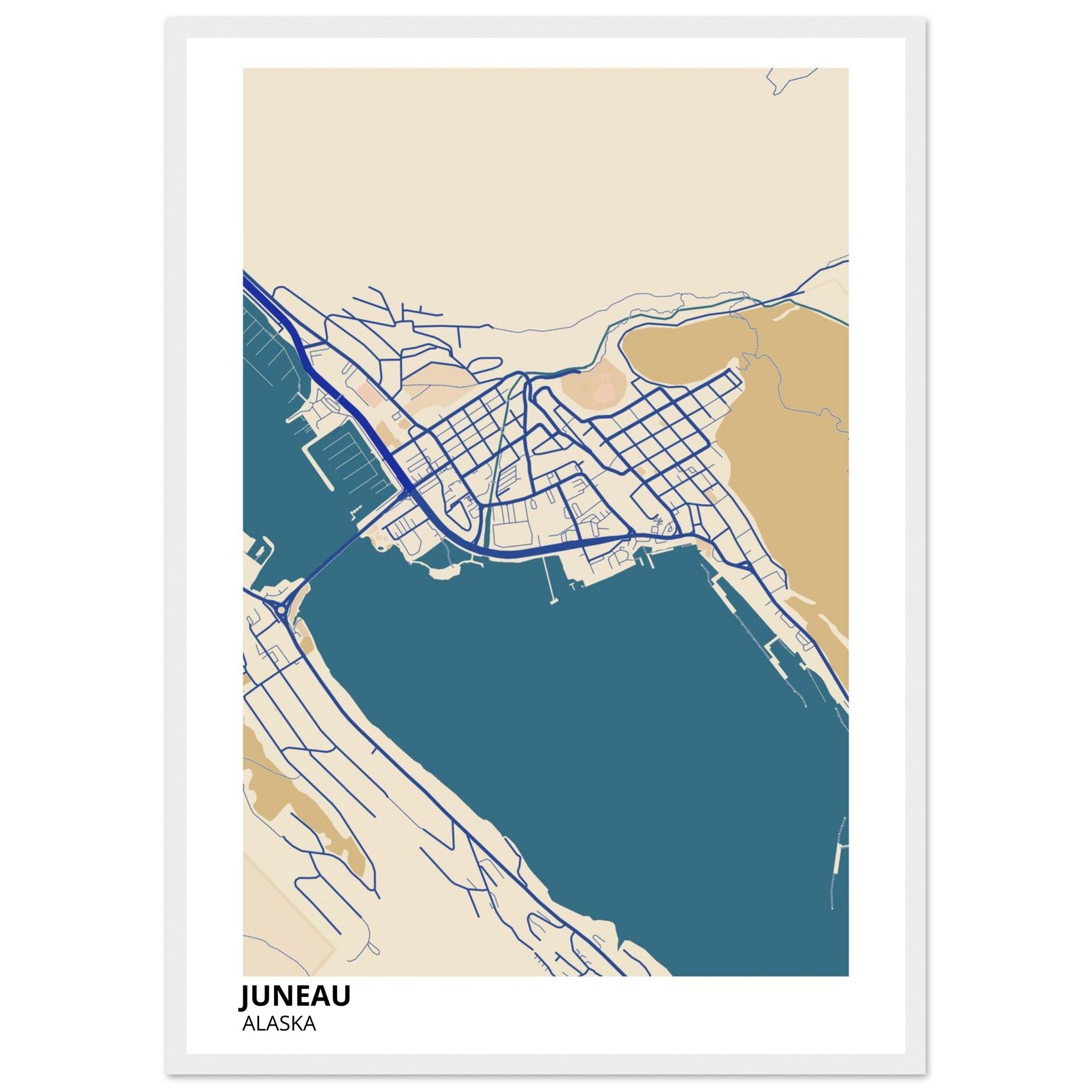 juneau map poster print