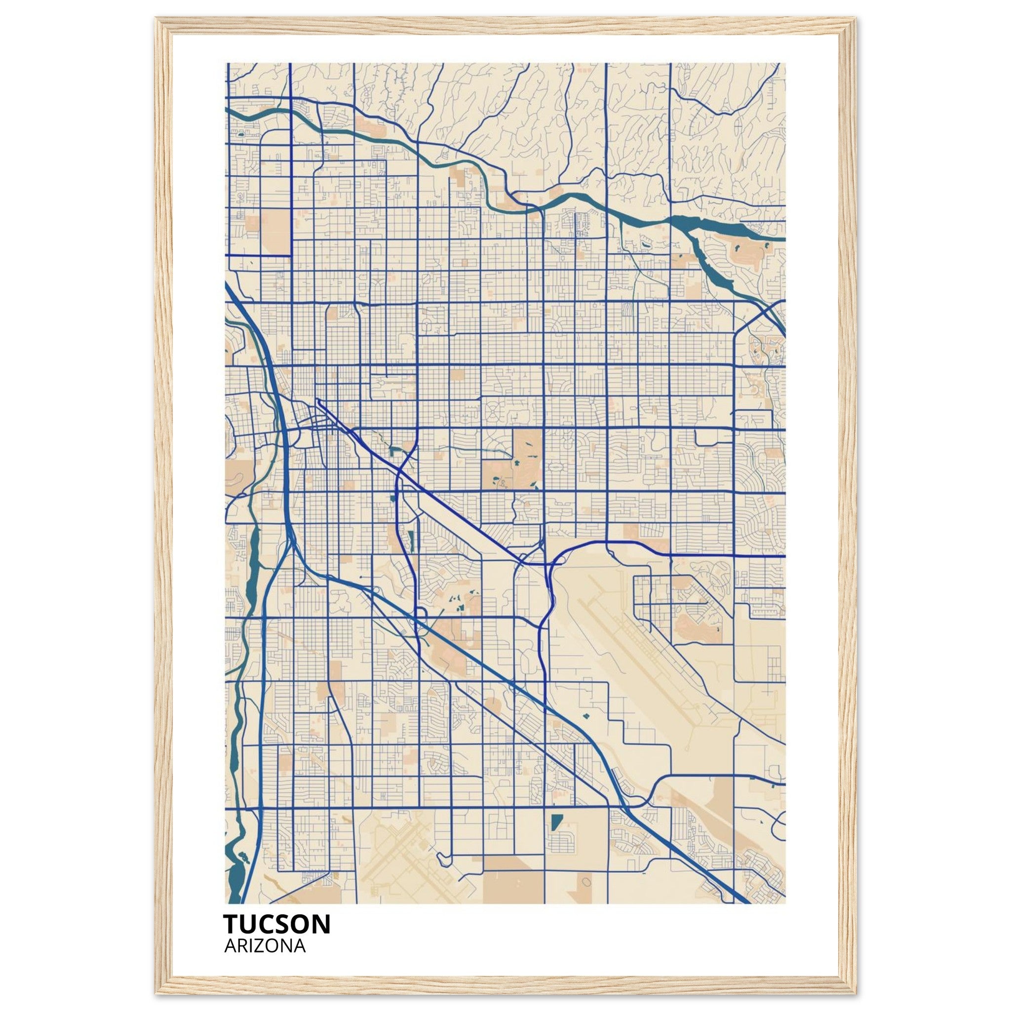 tucson map poster print