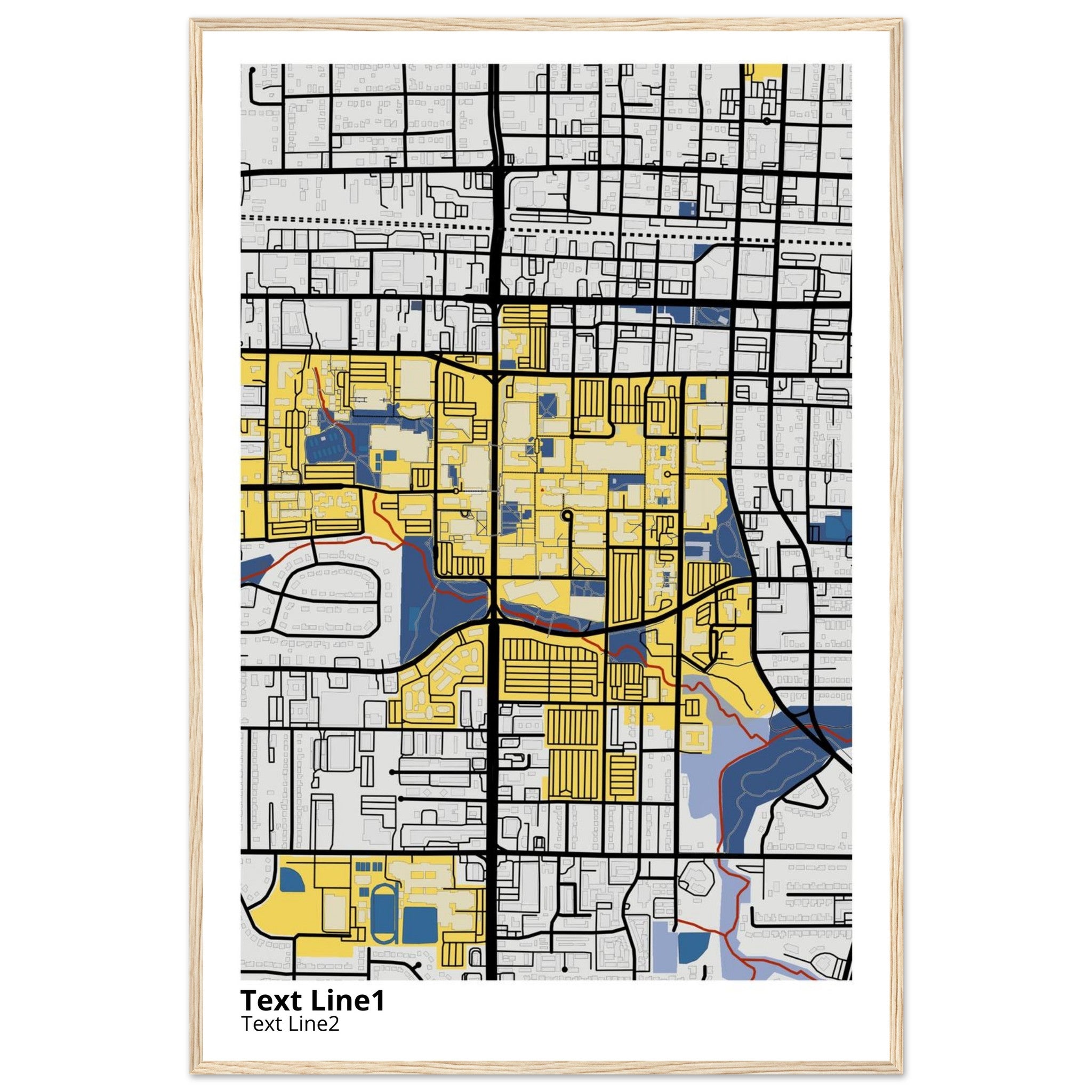 The University of Texas Arlington Campus Map Poster | Graduation Gift - Ink And Atlas