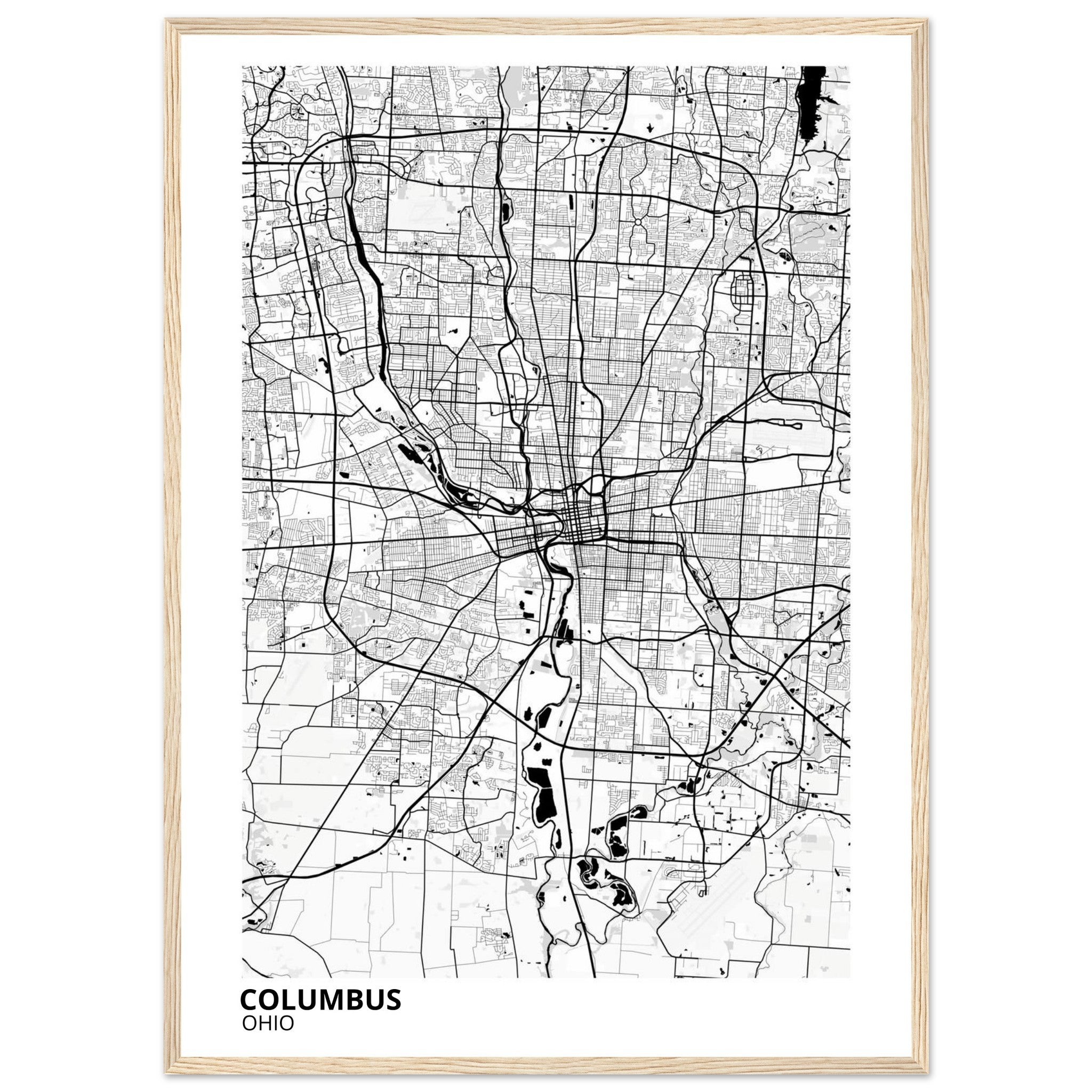 Columbus Ohio City Map Poster | Custom Map Art Print - Ink And Atlas