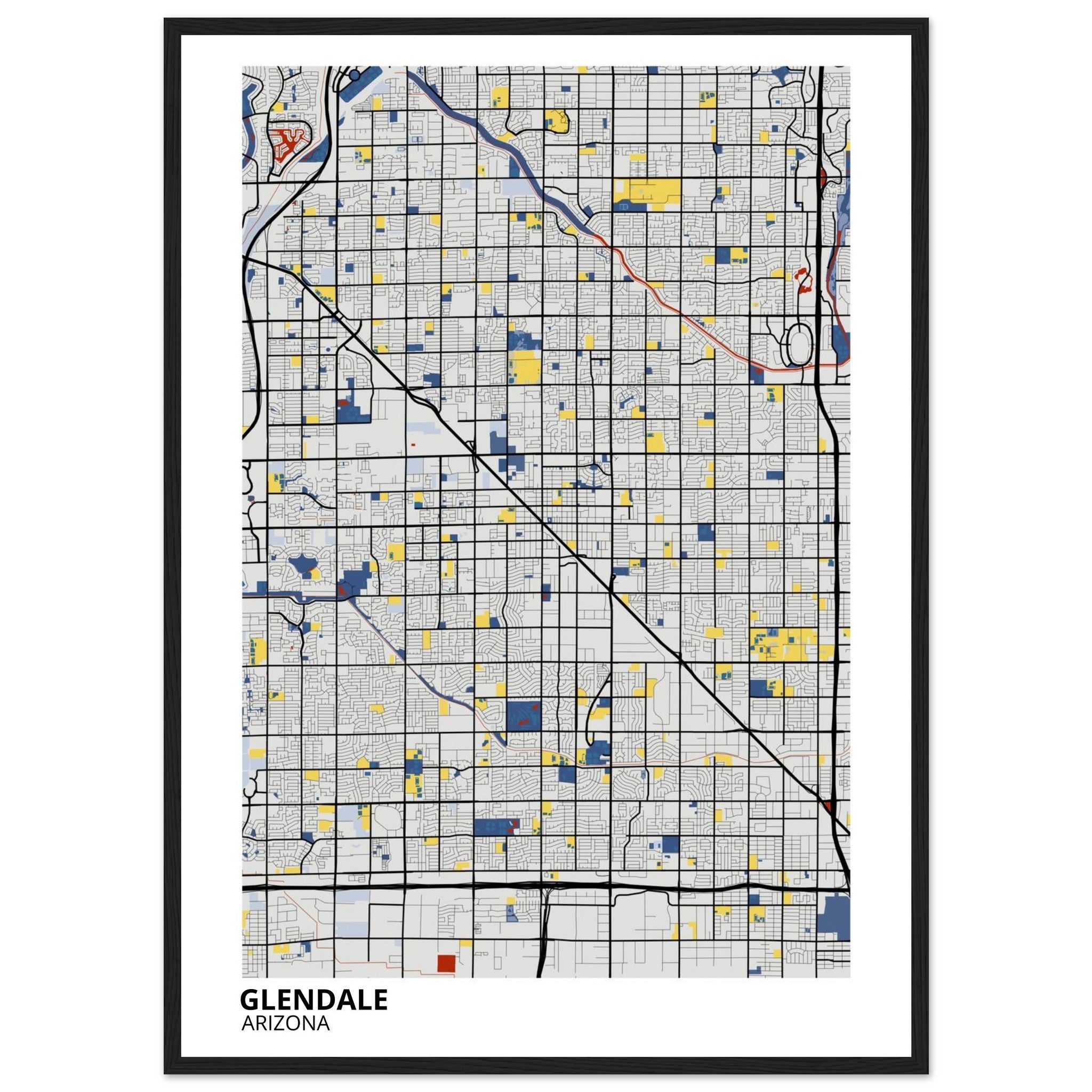 Glendale Arizona City Map Poster | Custom Map Art Print - Ink And Atlas