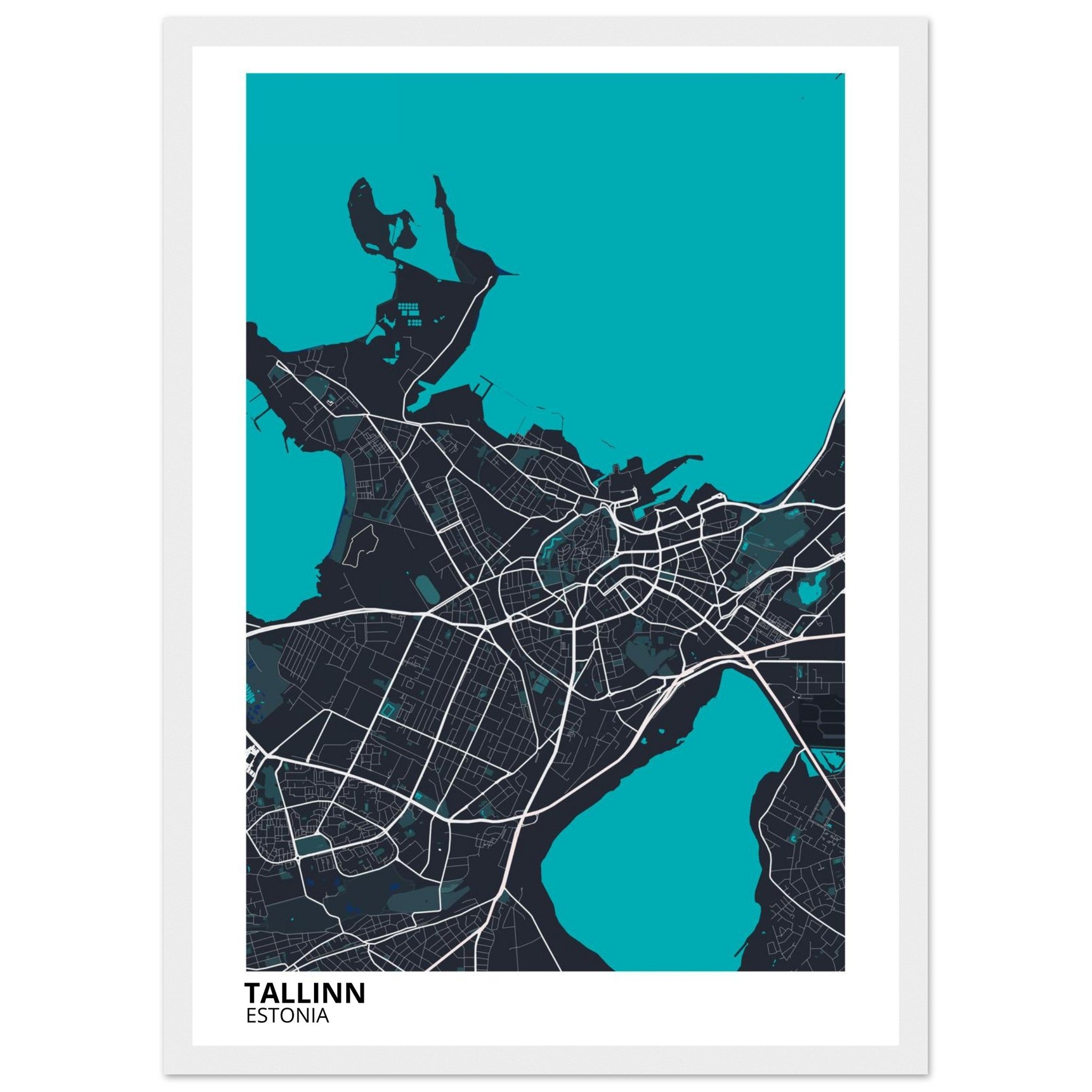 Tallinn Estonia City Map Poster | Custom Map Art Print - Ink And Atlas