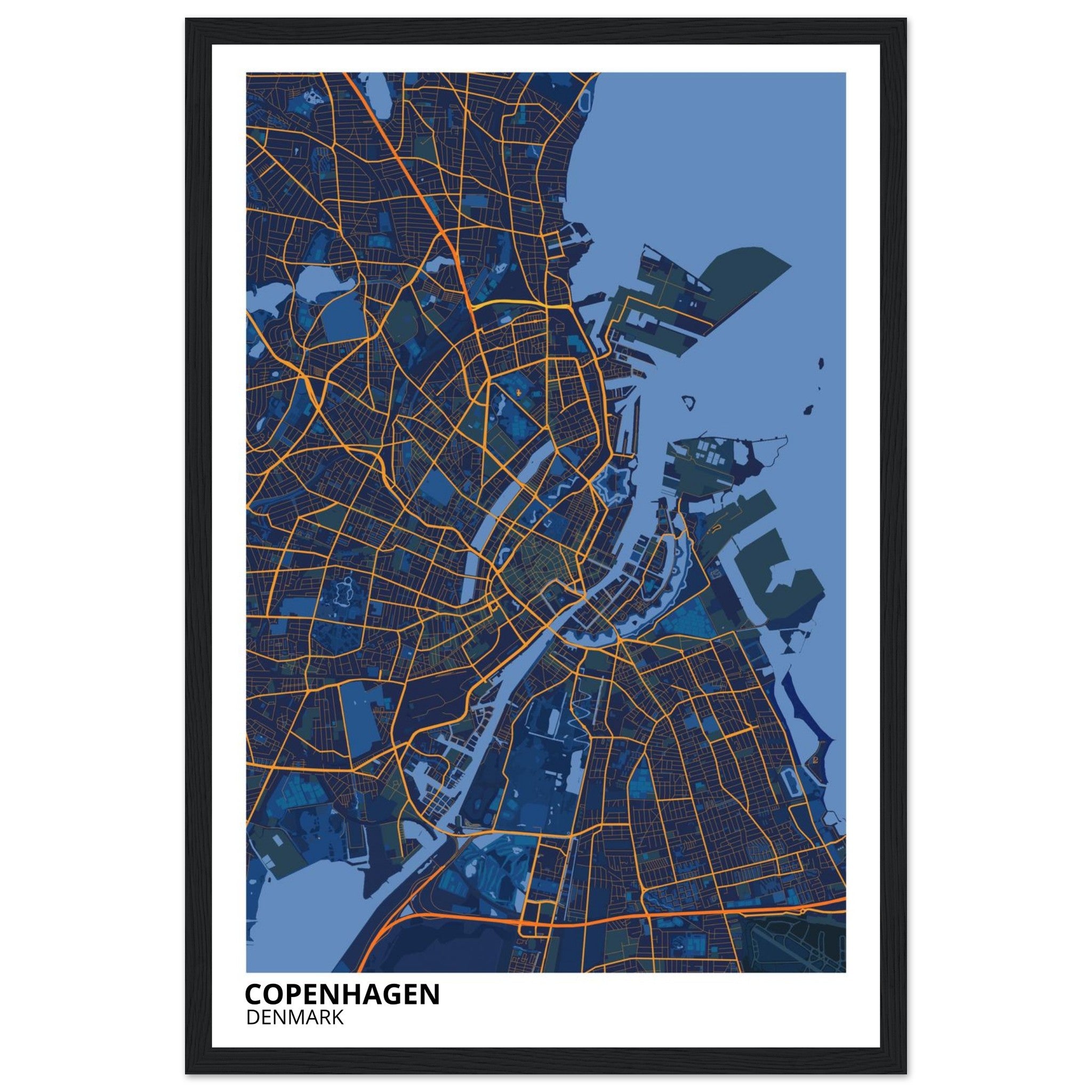 Copenhagen Denmark City Map Poster | Custom Map Art Print - Ink And Atlas