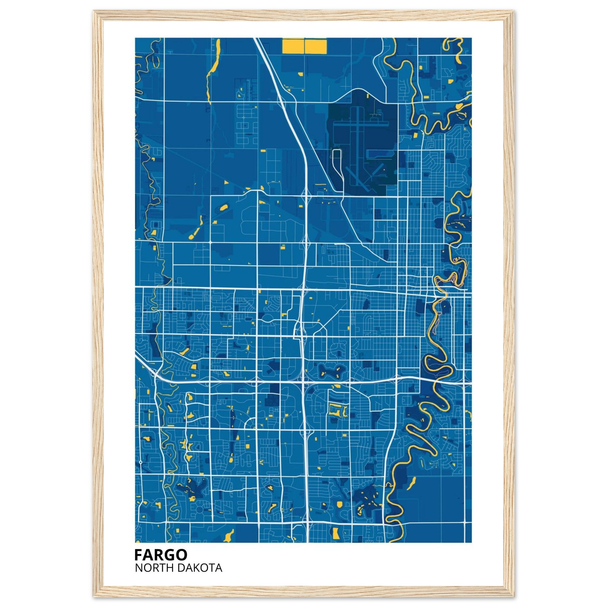 fargo north dakota map poster print
