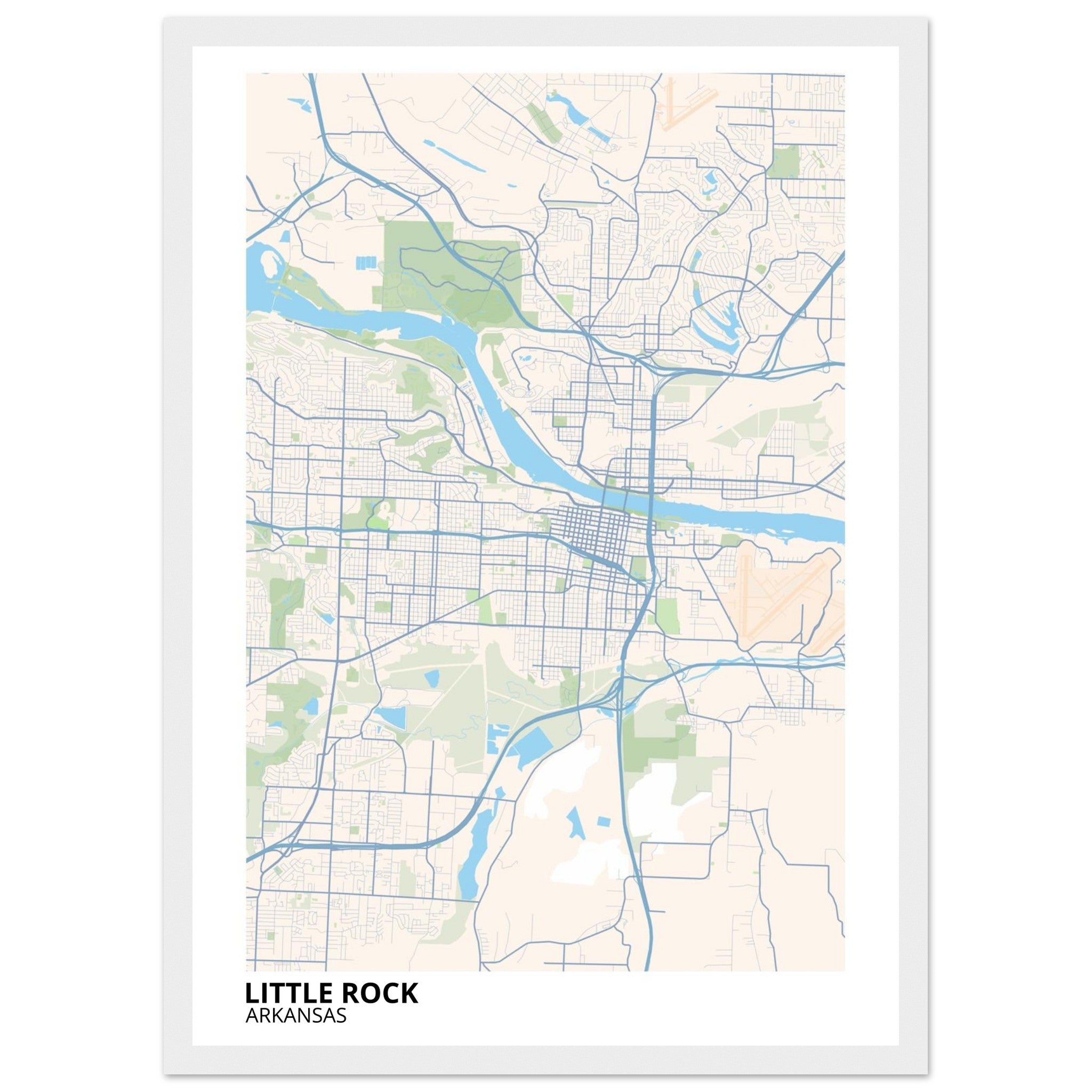 little rock map poster print