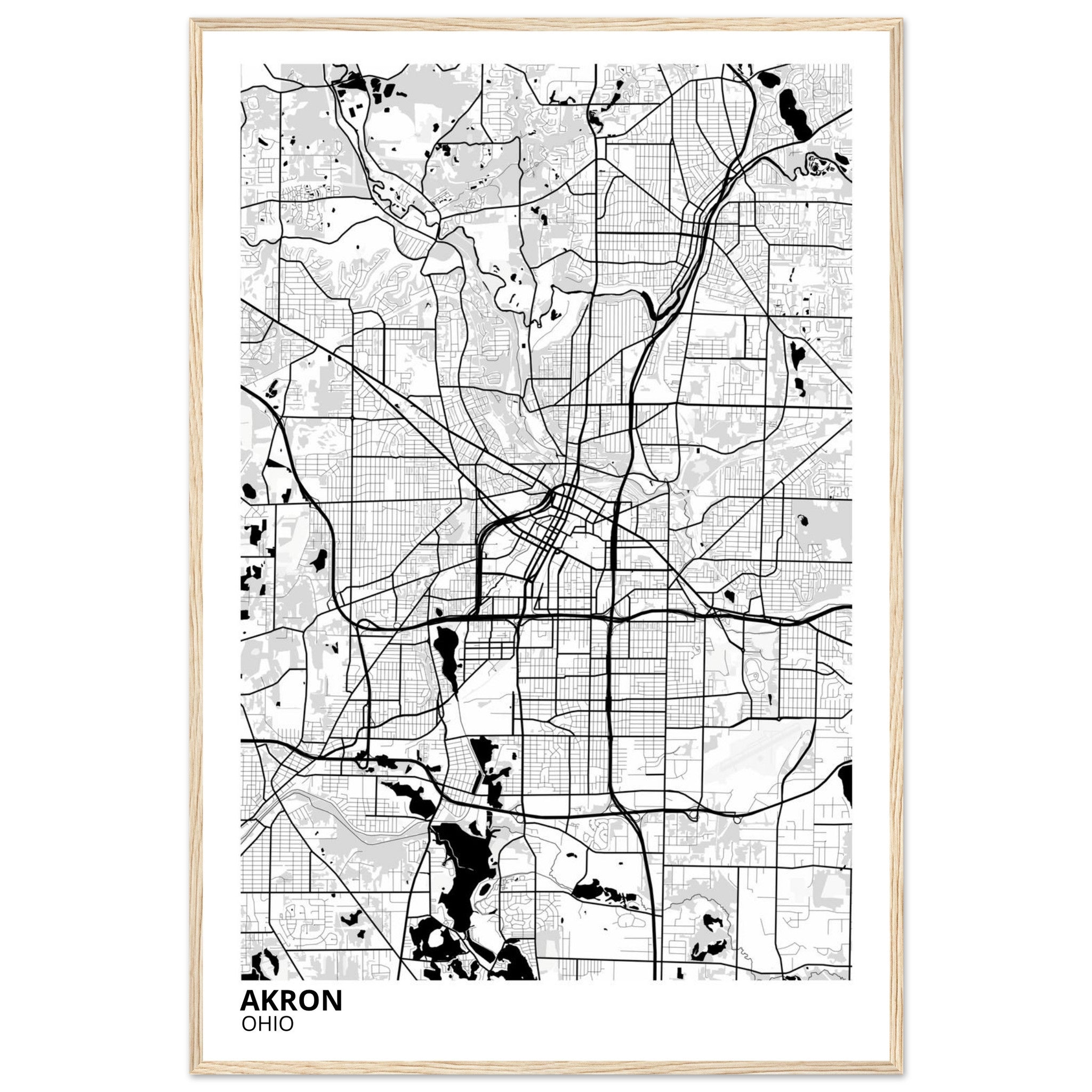akron map poster print