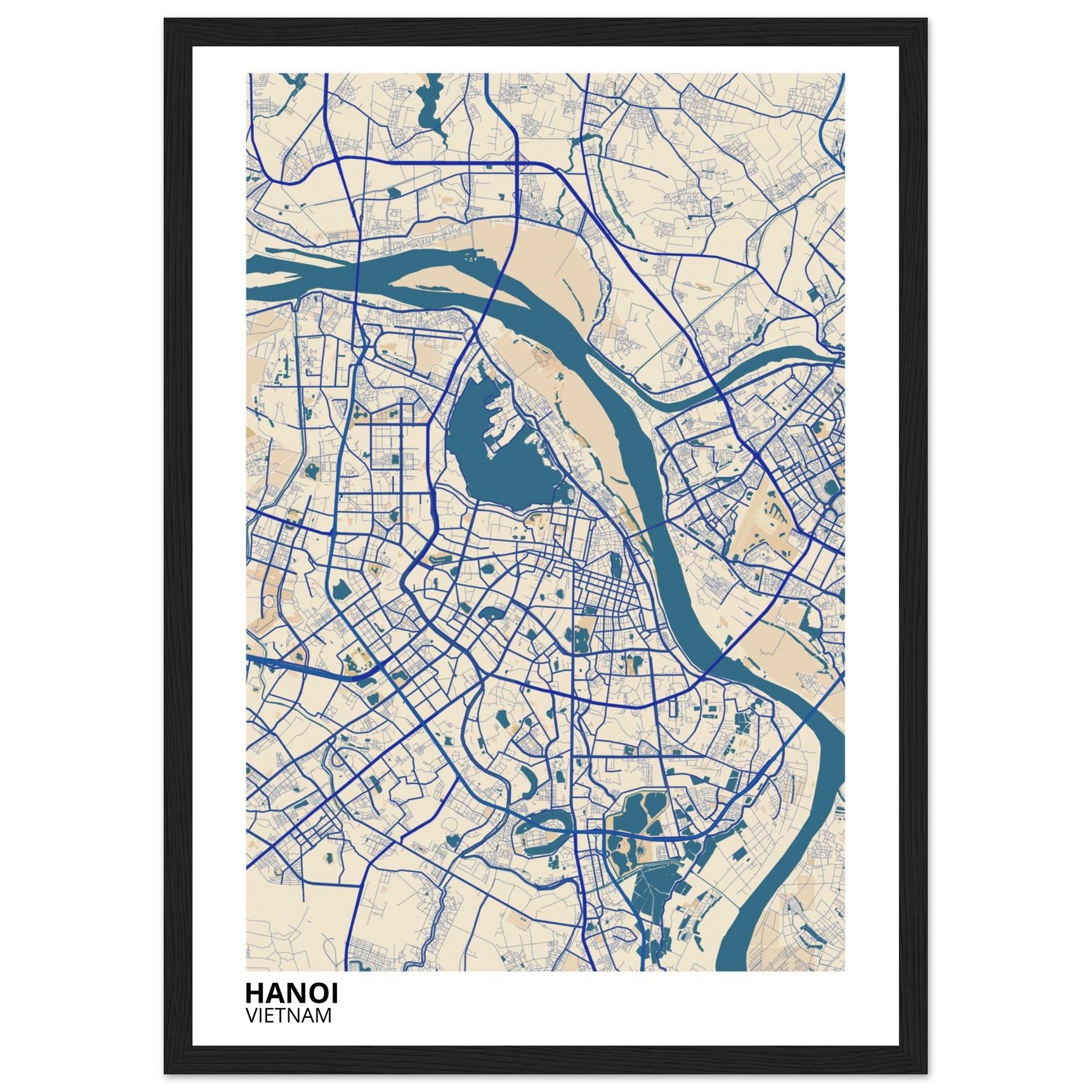 Hanoi Vietnam City Map Poster | Custom Map Art Print - Ink And Atlas