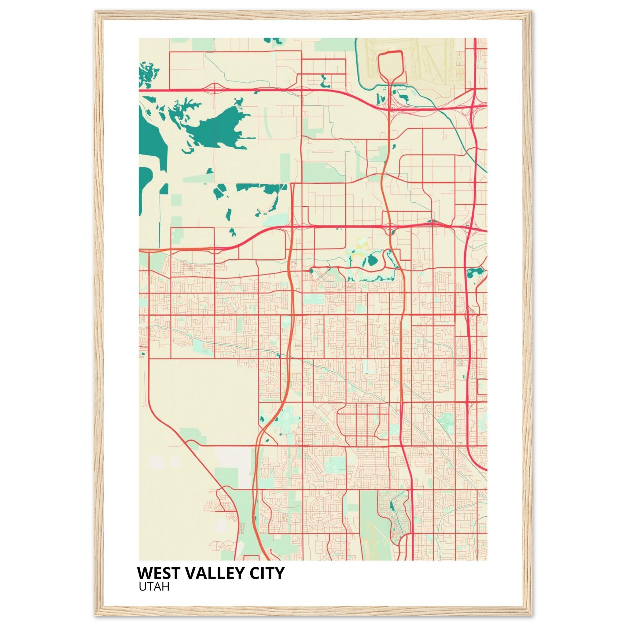 West Valley City Utah City Map Poster | Custom Map Art Print - Ink And Atlas
