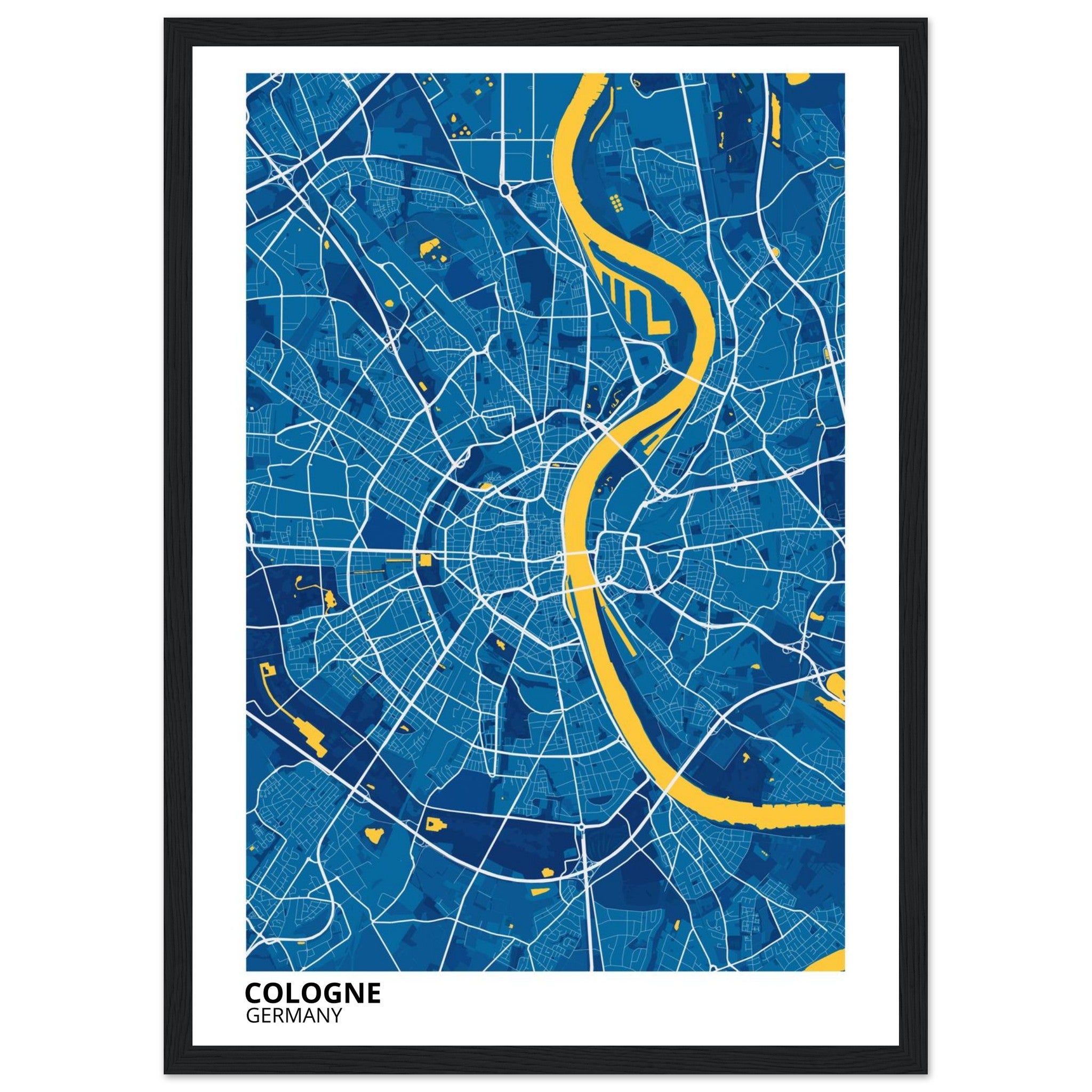 Cologne Germany City Map Poster | Custom Map Art Print - Ink And Atlas