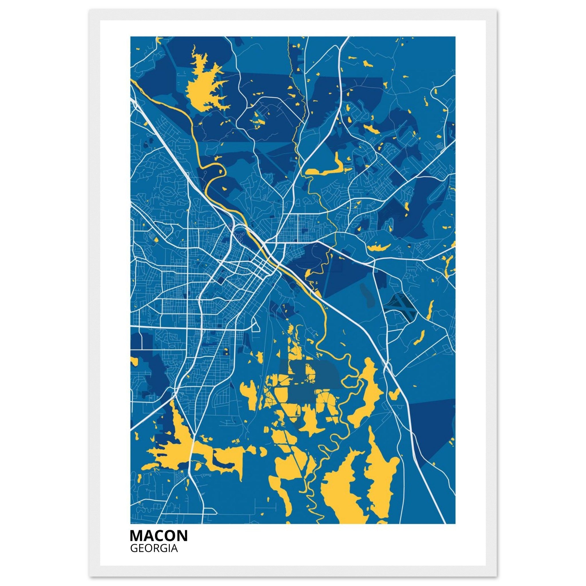 Macon Georgia City Map Poster | Custom Map Art Print - Ink And Atlas