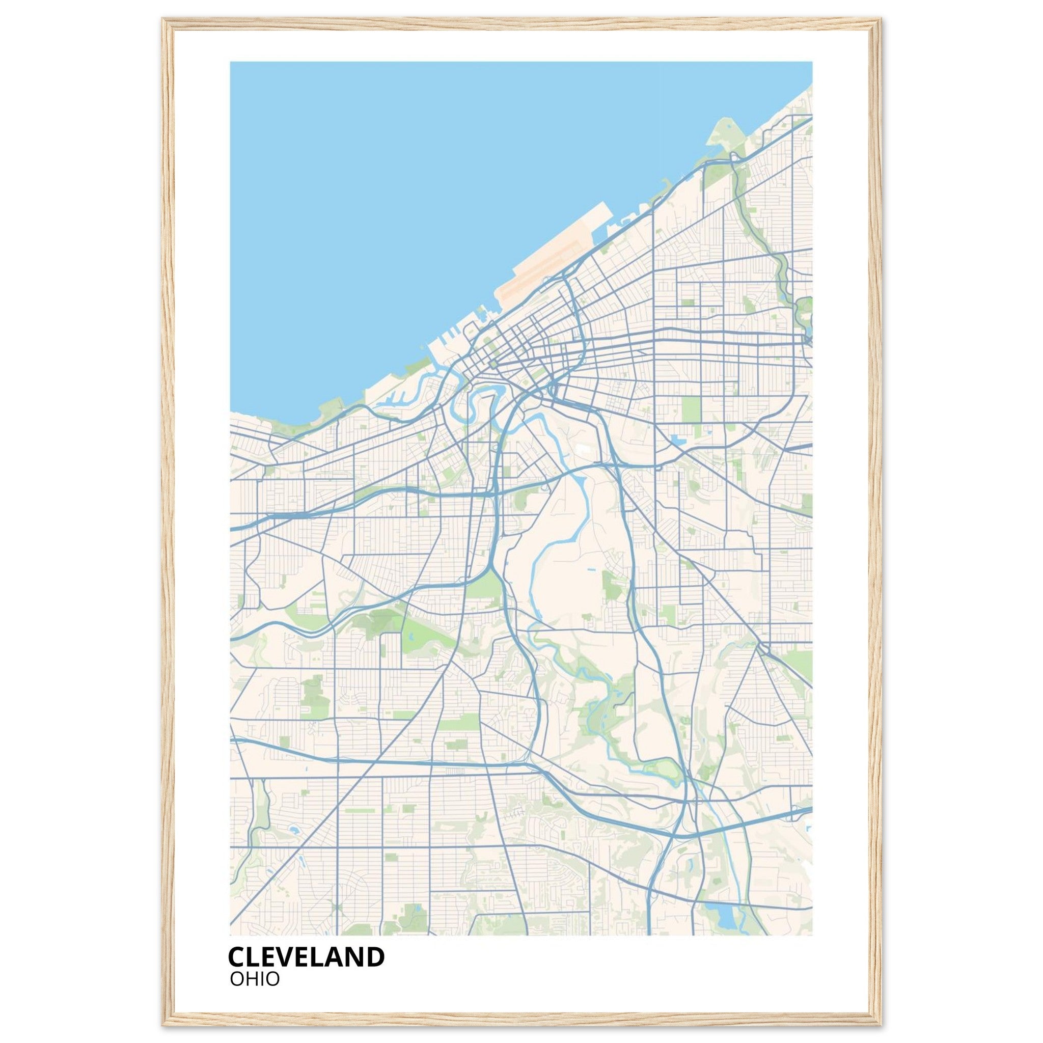 cleveland map poster print