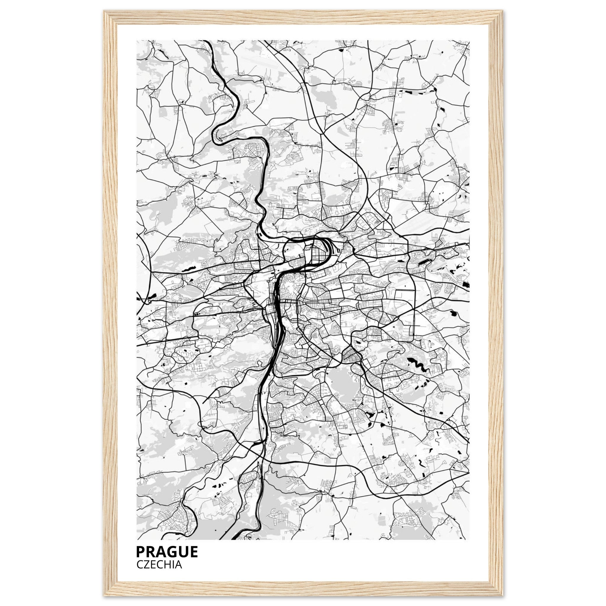 Prague Czechia City Map Poster | Custom Map Art Print - Ink And Atlas